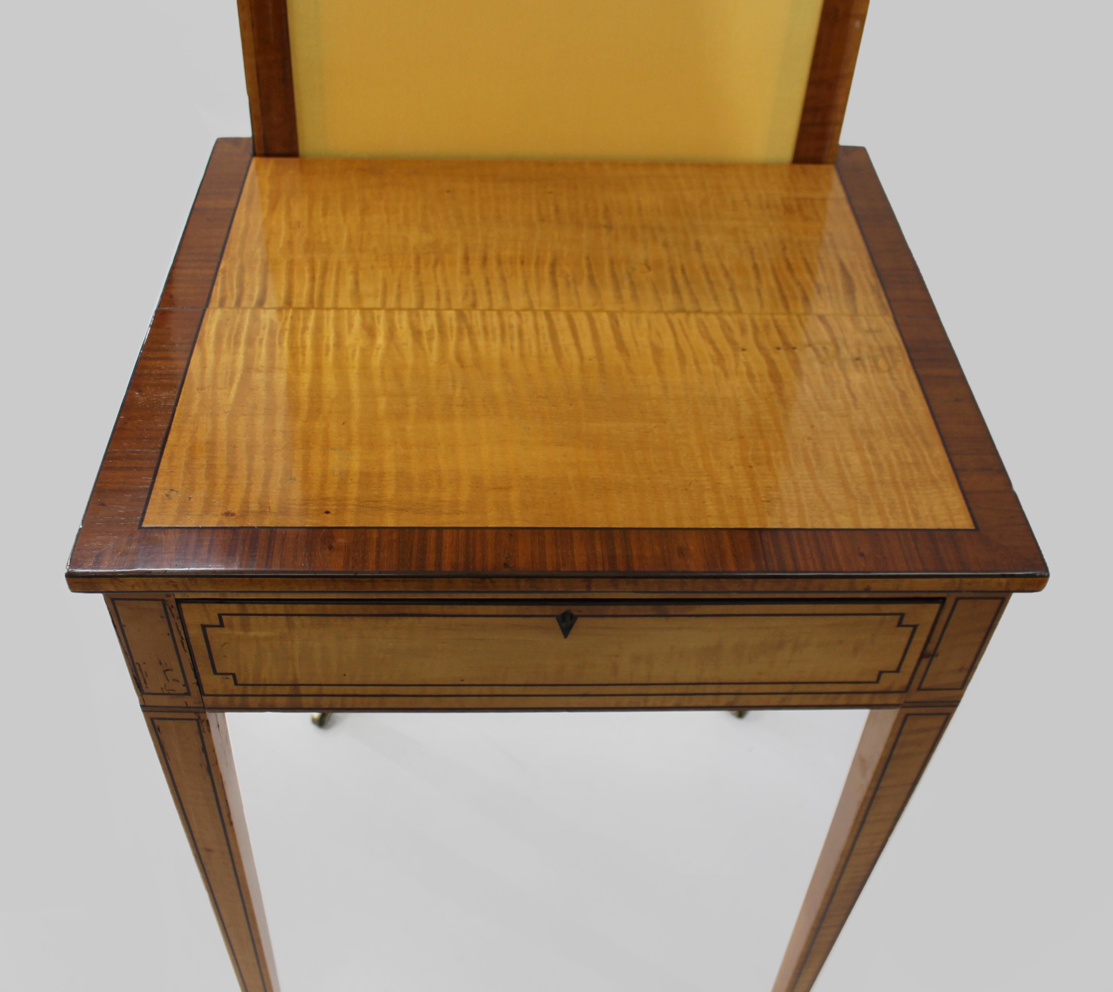 19th Century Early 19th C. Sheraton Satinwood Writing Table