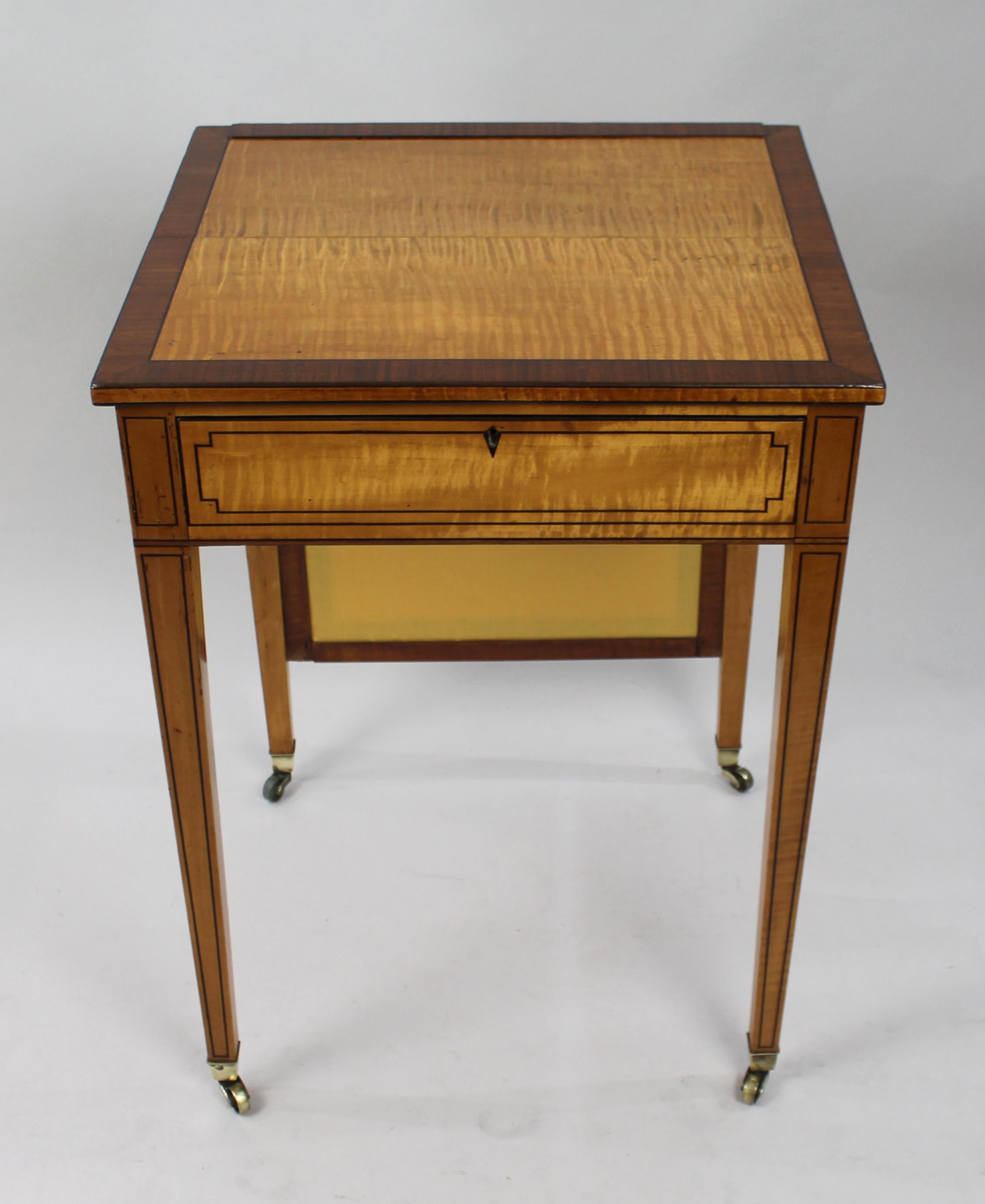 Early 19th C. Sheraton Satinwood Writing Table 2