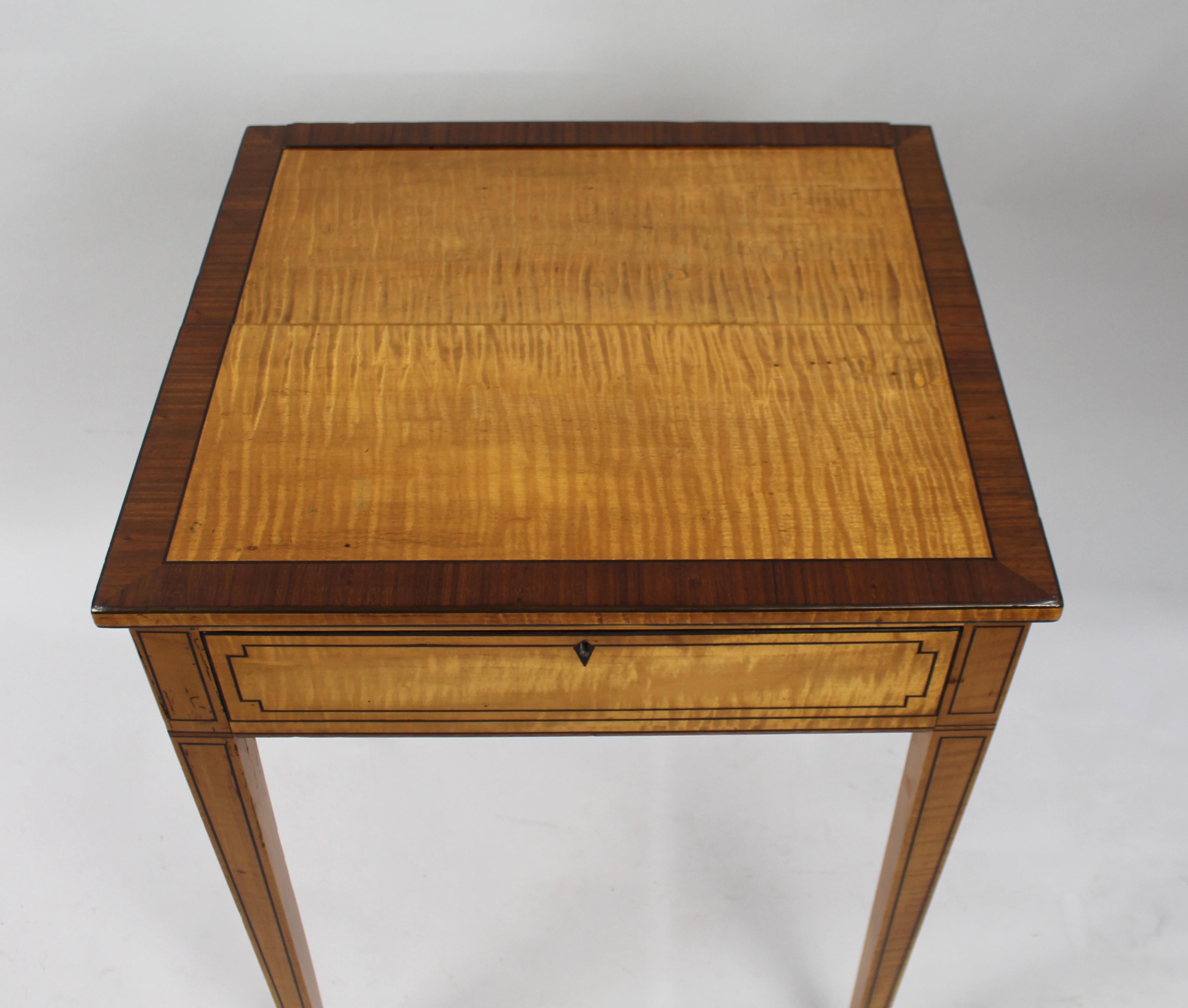 Early 19th C. Sheraton Satinwood Writing Table 3