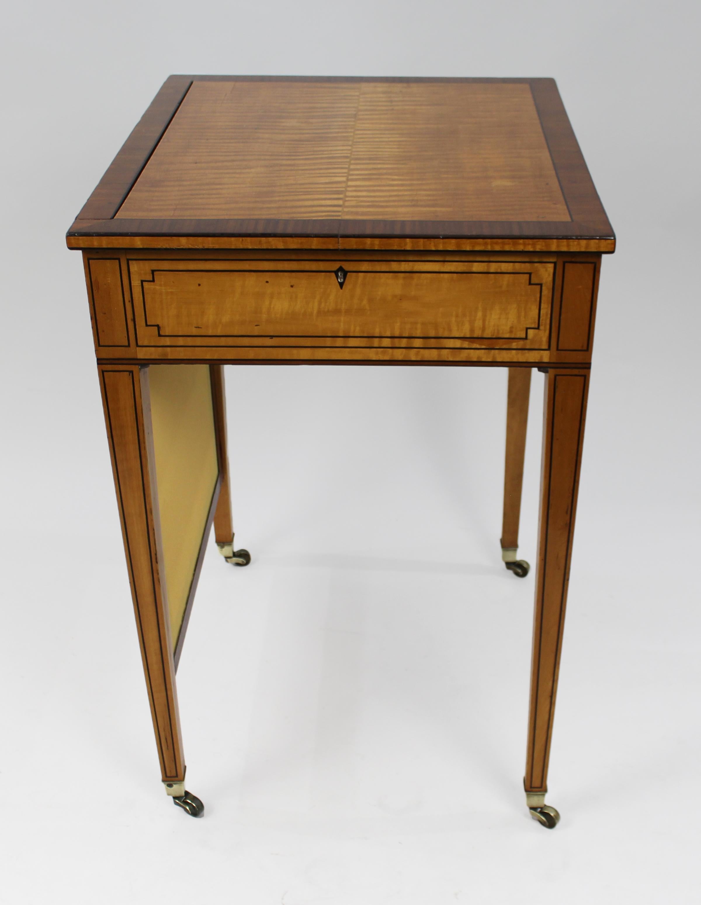 Early 19th C. Sheraton Satinwood Writing Table 4