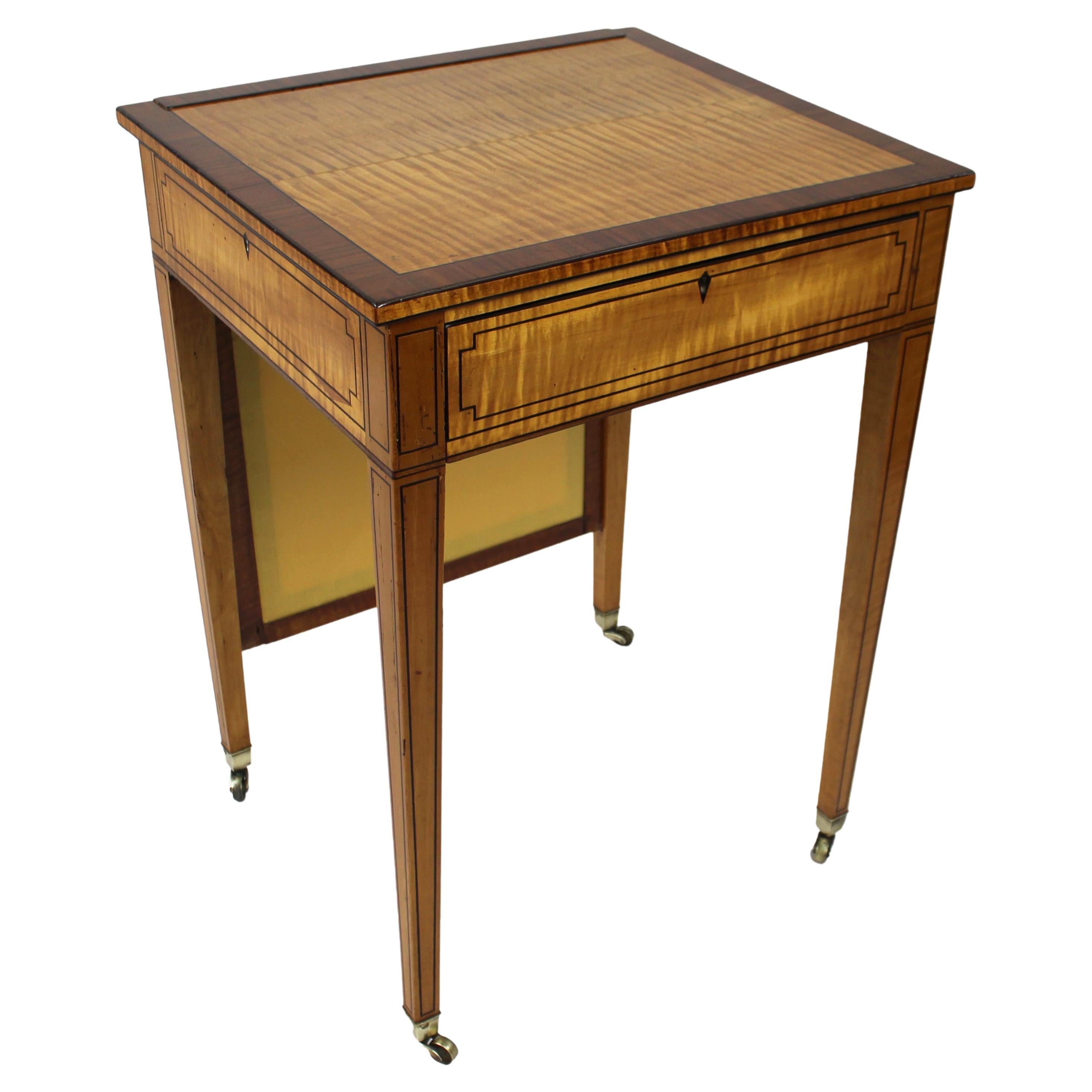 Early 19th C. Sheraton Satinwood Writing Table