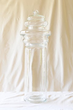 Early 19th C. Sicilian Glass Pharmacy Jar Set, 3 Pieces