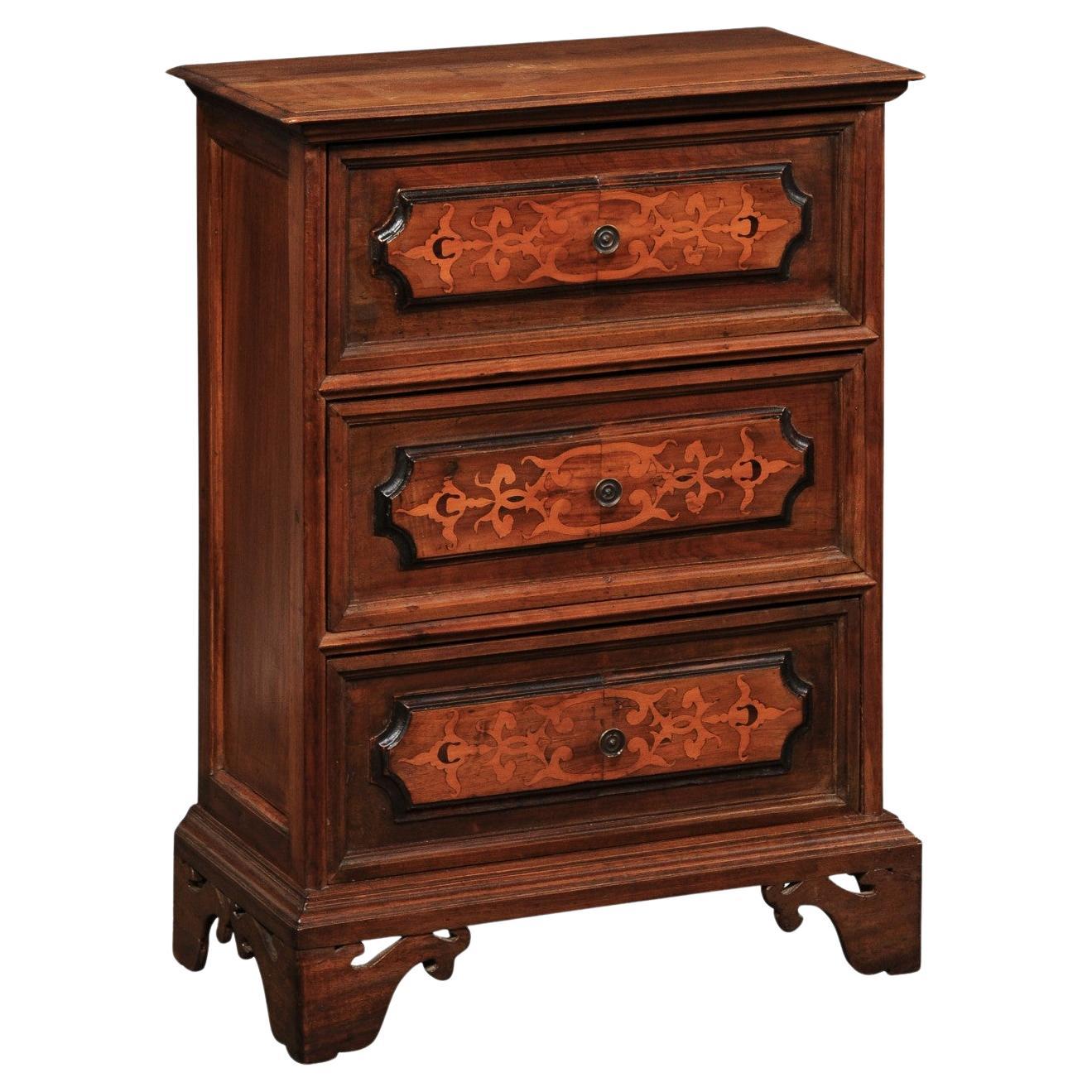 Early 19th C. Side Chest w/ Marquetry, Italy For Sale