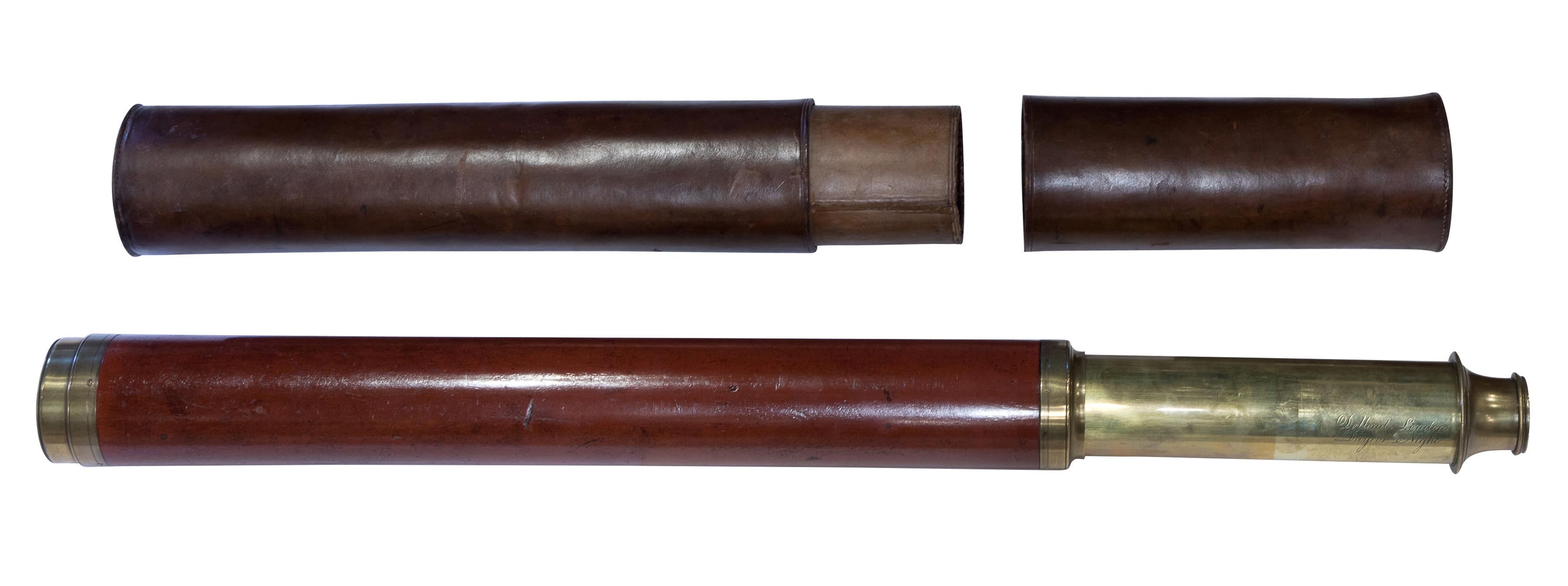 Early 19th Century Single Draw Marine Telescope with Original Case In Good Condition In Salisbury, GB