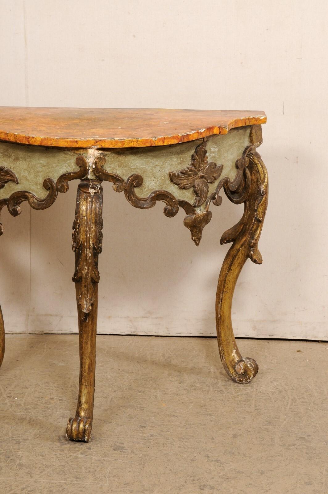 Wood Early 19th C. Spanish Baroque-Style Console Table For Sale