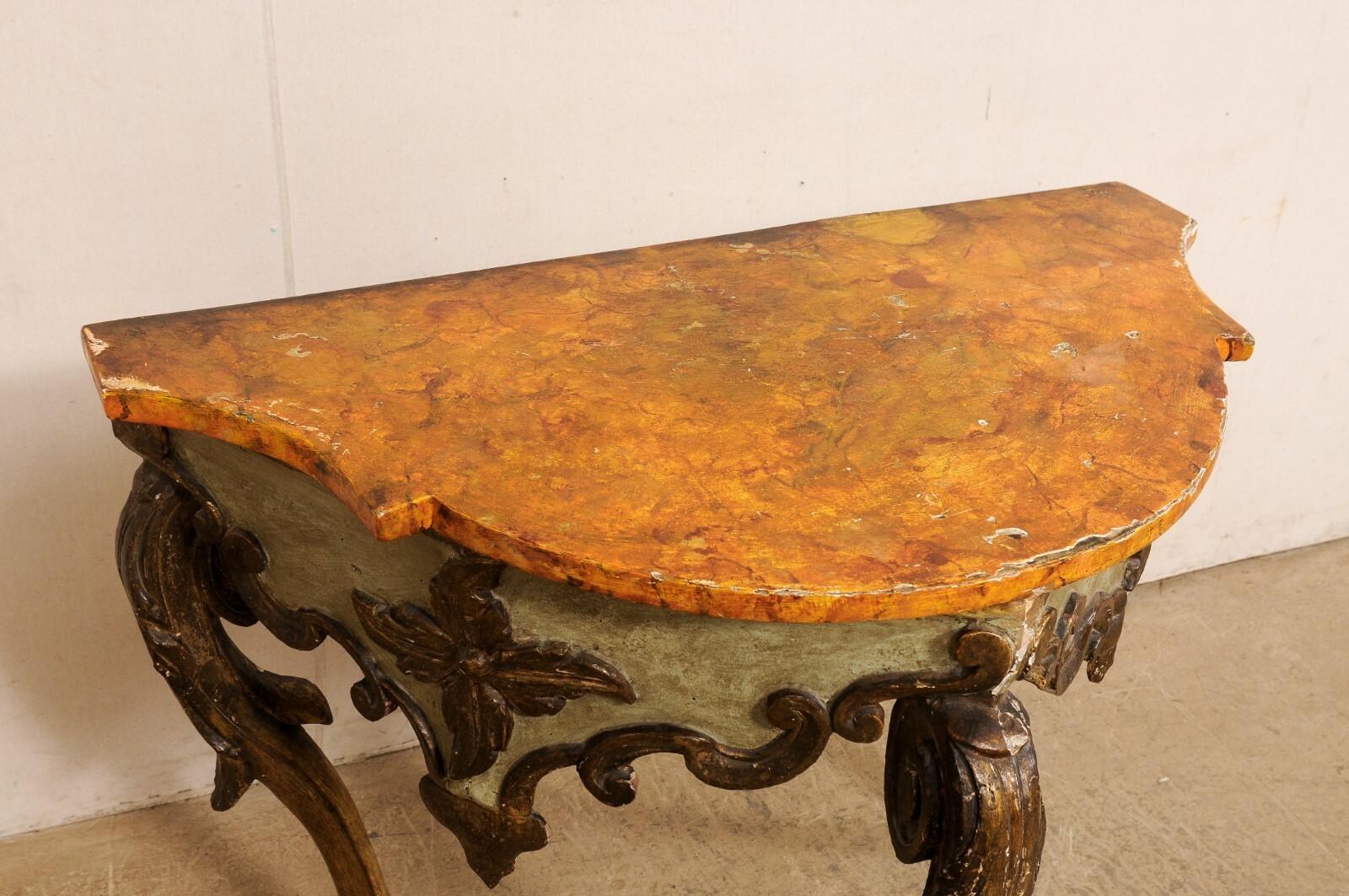 Bois Table console espagnole de style baroque du début du 19e C. en vente