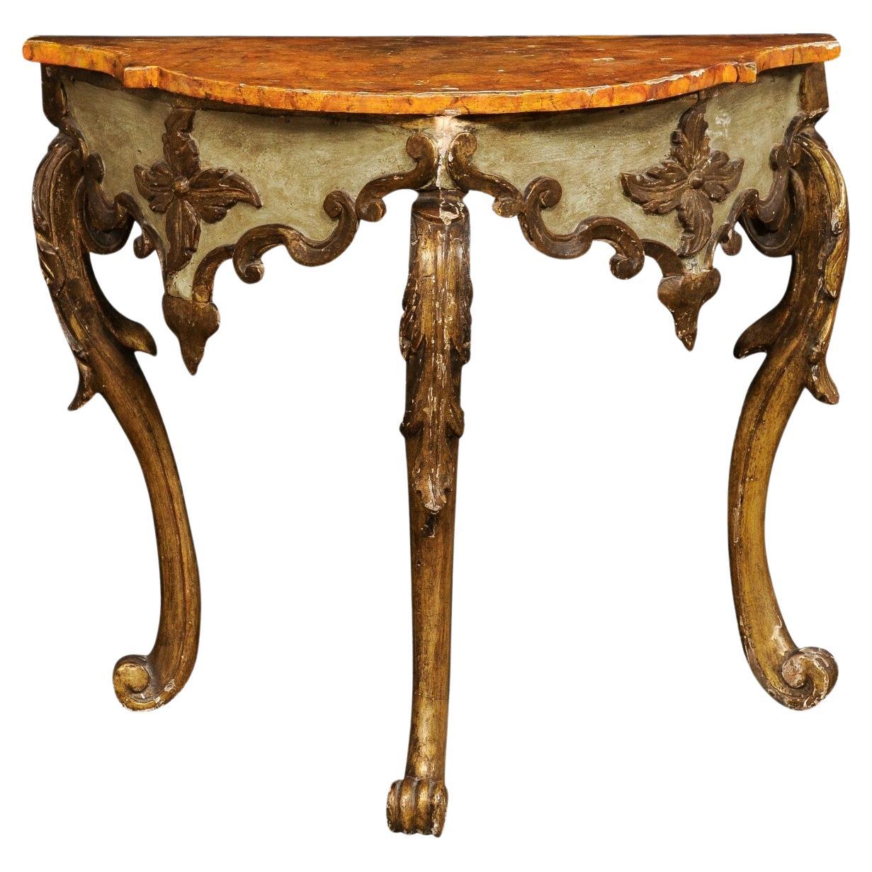 Table console espagnole de style baroque du début du 19e C. en vente