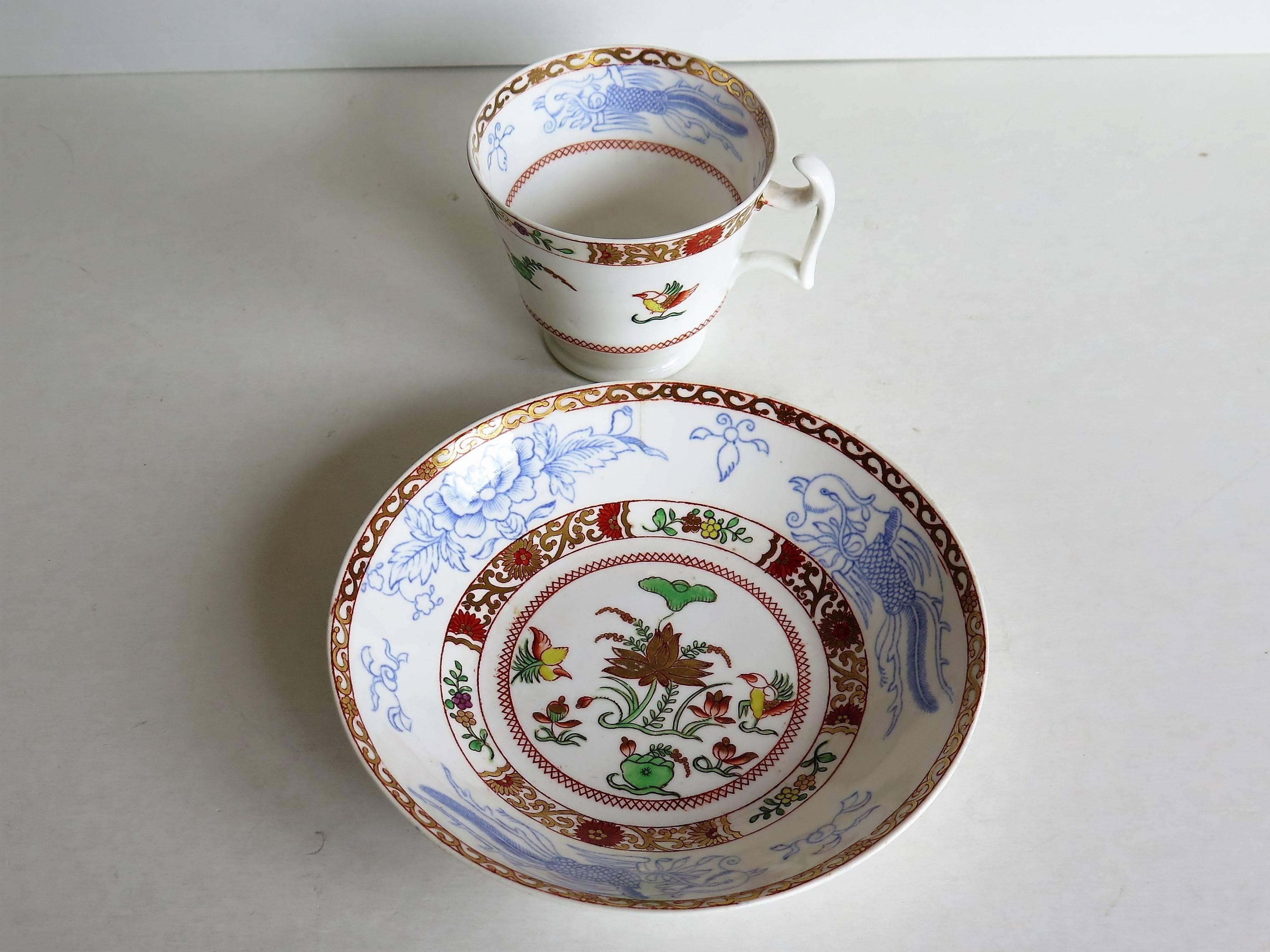 Early 19th C Spode Cup and Saucer Porcelain Chinoiserie Pattern 2638, Circa 1815 In Good Condition In Lincoln, Lincolnshire