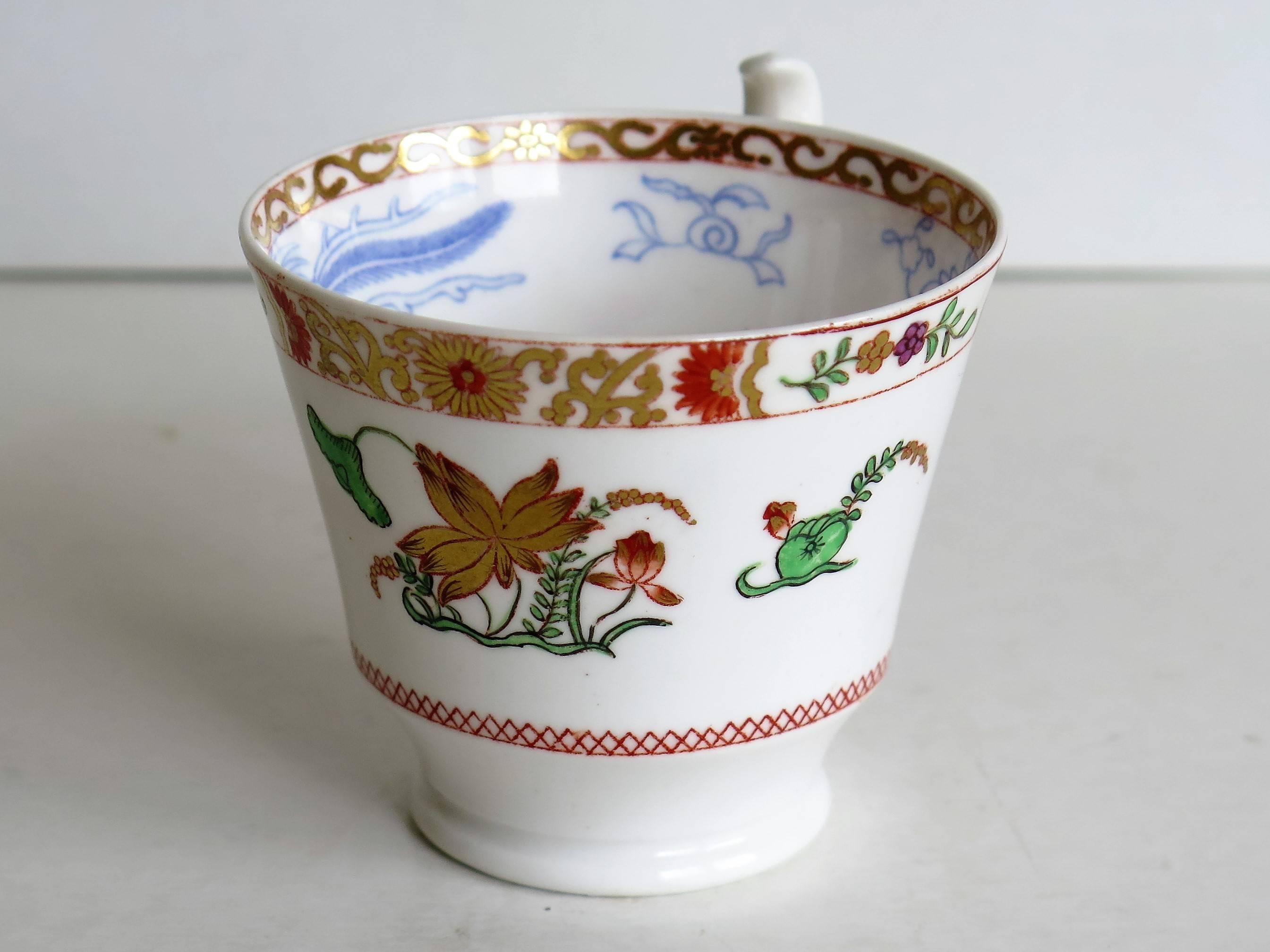 19th Century Early 19th C Spode Cup and Saucer Porcelain Chinoiserie Pattern 2638, Circa 1815