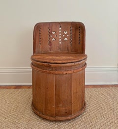 Early 19th c Swedish Kubbstol Chair, in Alpine Pine
