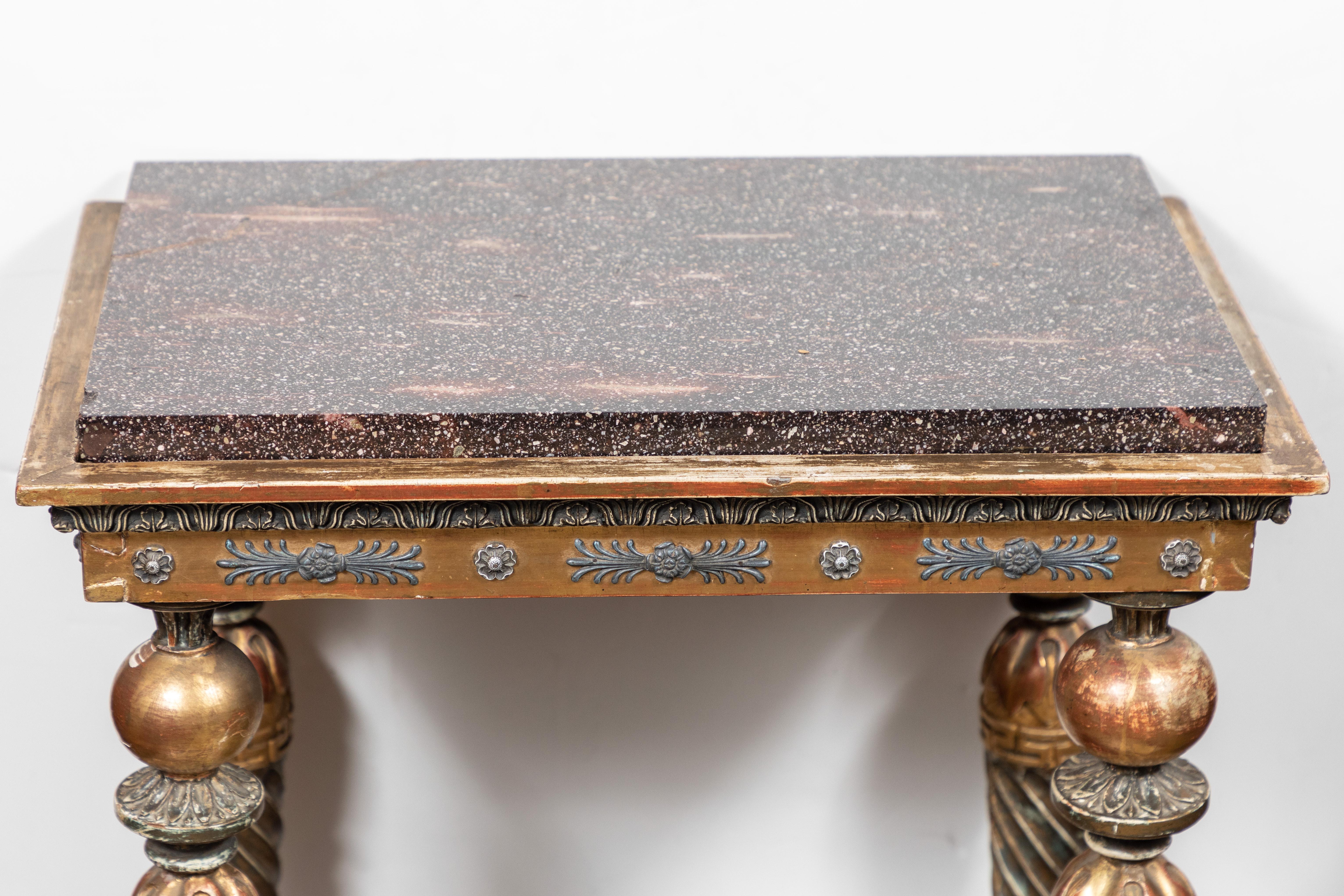 Hand-Carved Swedish, Neoclassical Petite Console Table For Sale