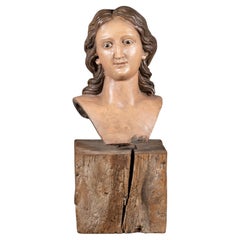 Early 19th Century Terracotta Bust with Glass Eyes, Circa1800-1840