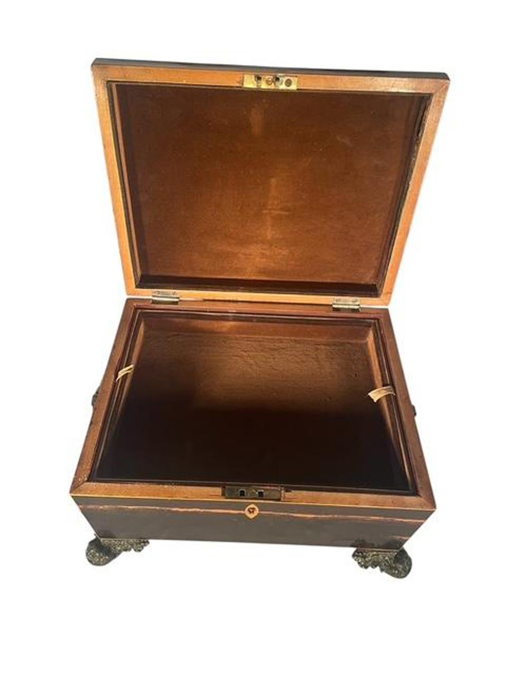 Early 19th C. Tunbridge Ware Work / Sewing Box with Geometric Inlay For Sale 1