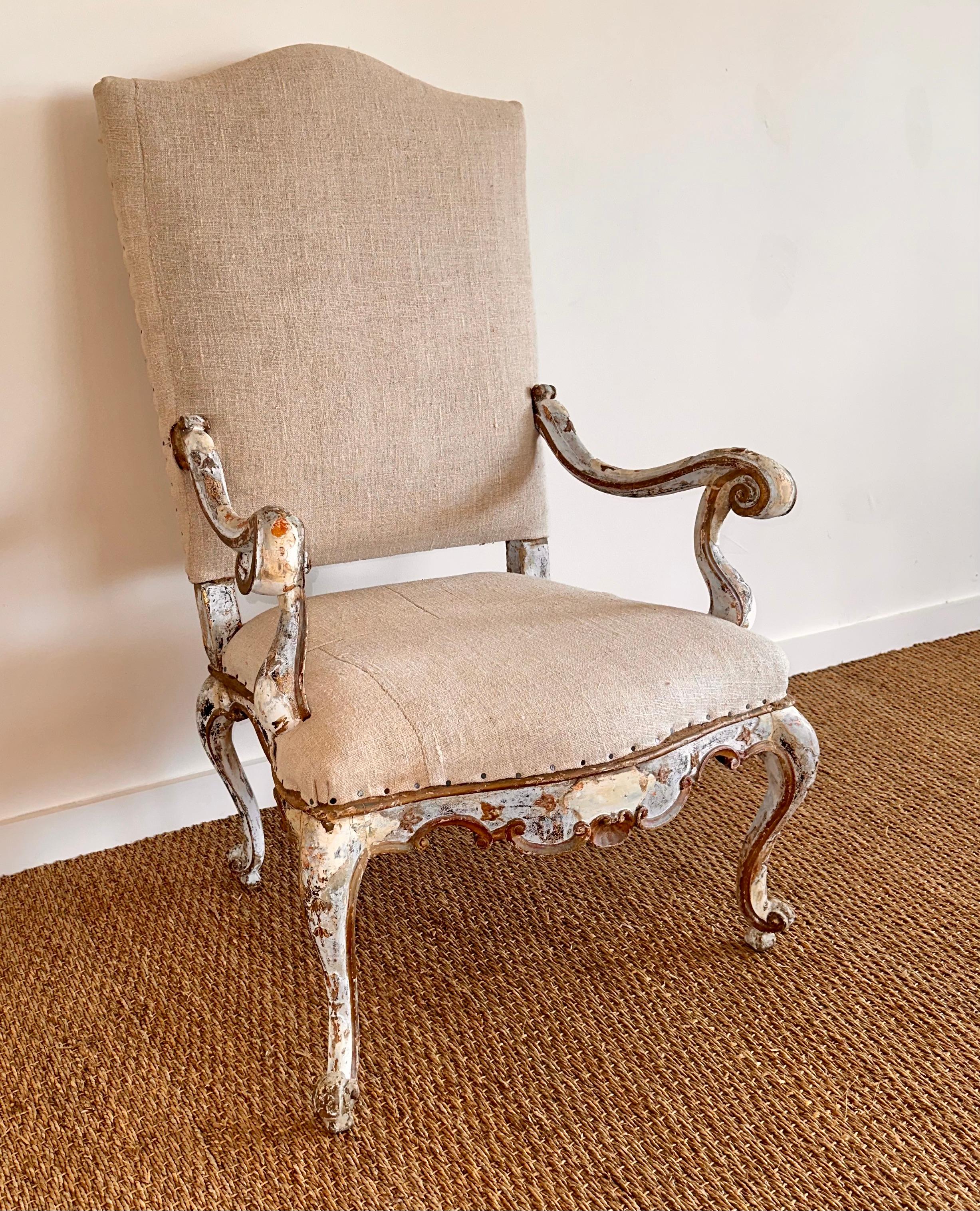 Late 18th c Baroque Italian Armchair  For Sale 2