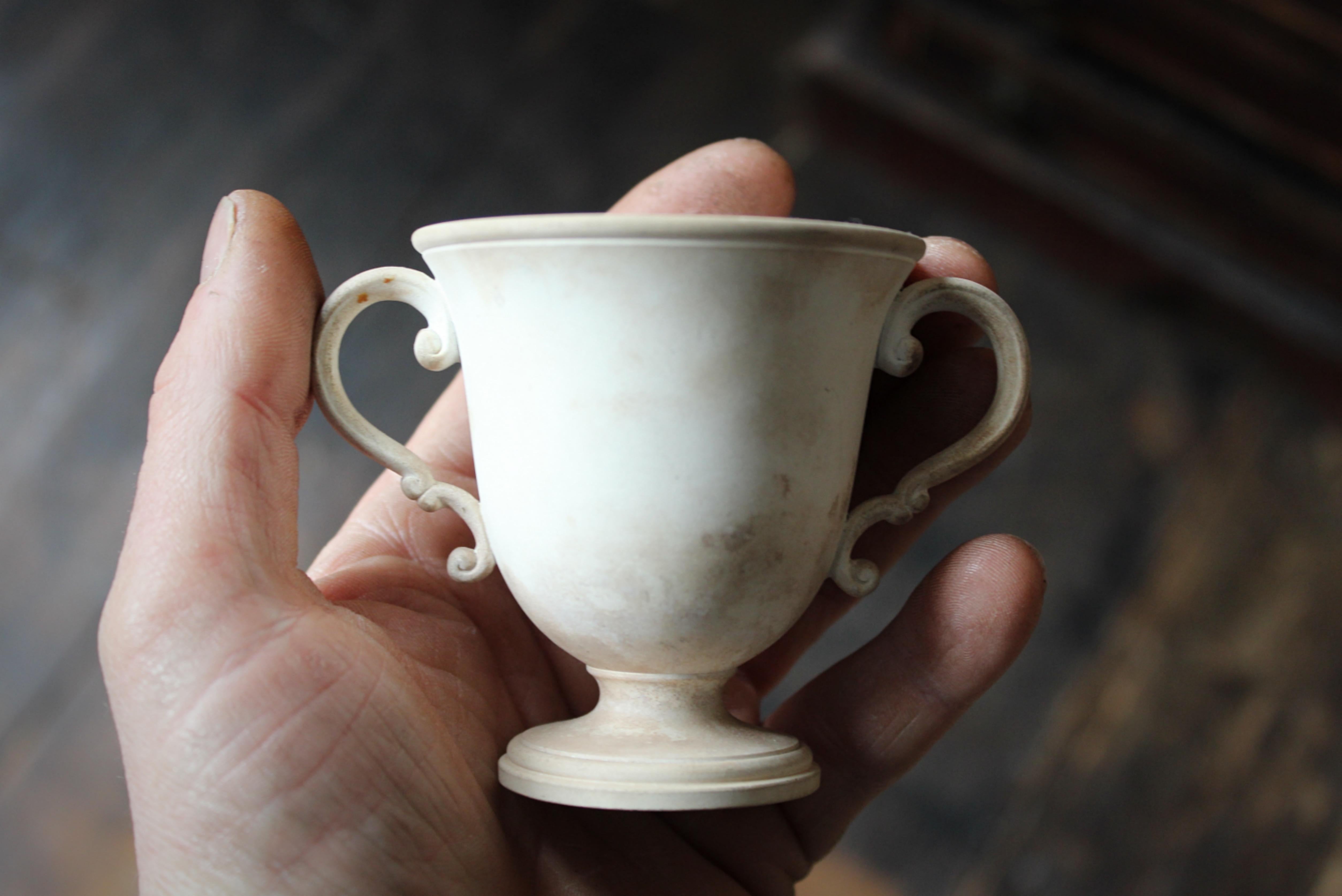 Early 19th C Wedgwood Biscuit Porcelain Lemonade Cup  5