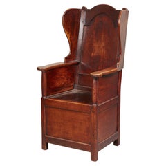 Antique Early 19th c. Welsh Oak Lambing Chair