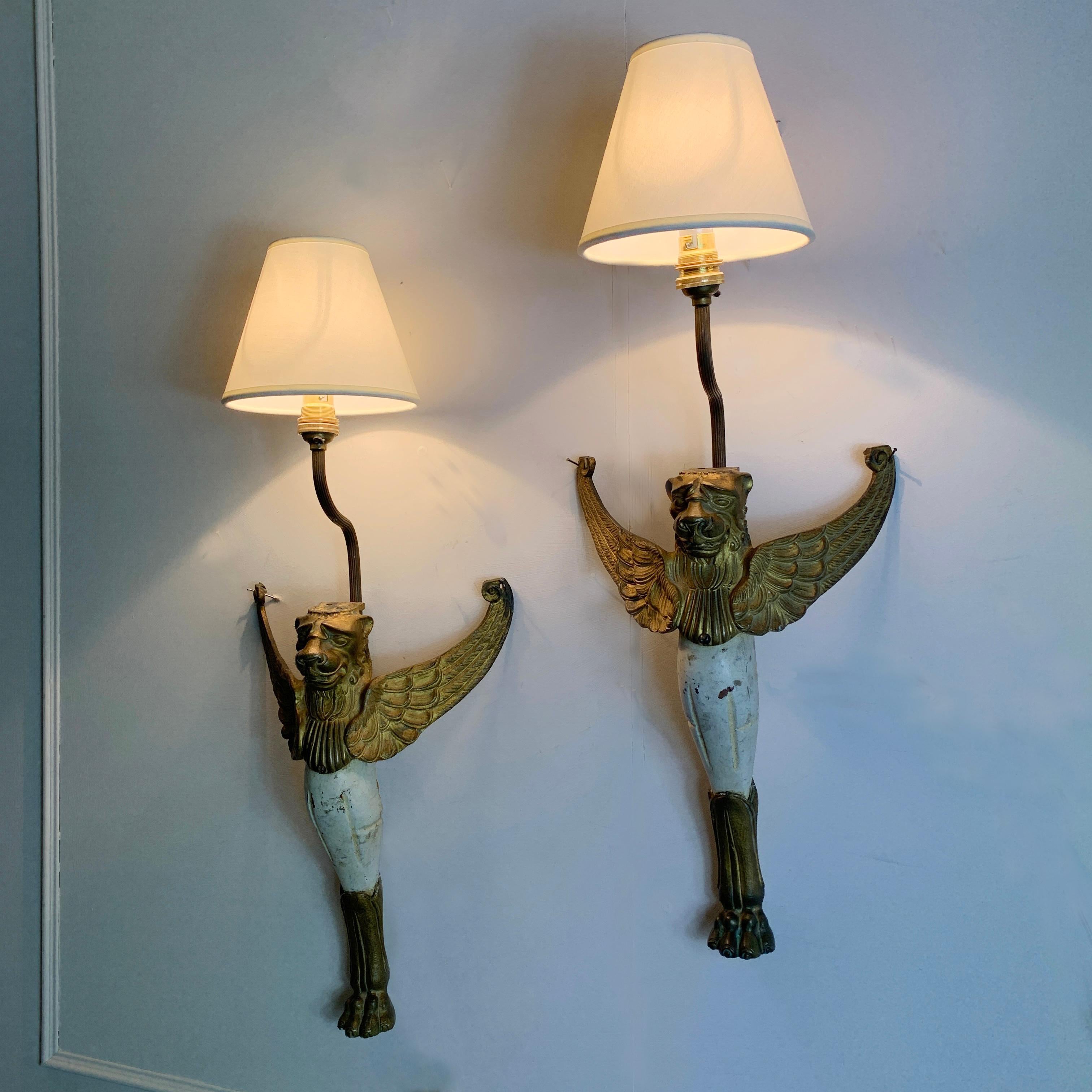 Early 19th Century, Winged Griffin Wall Lights 1