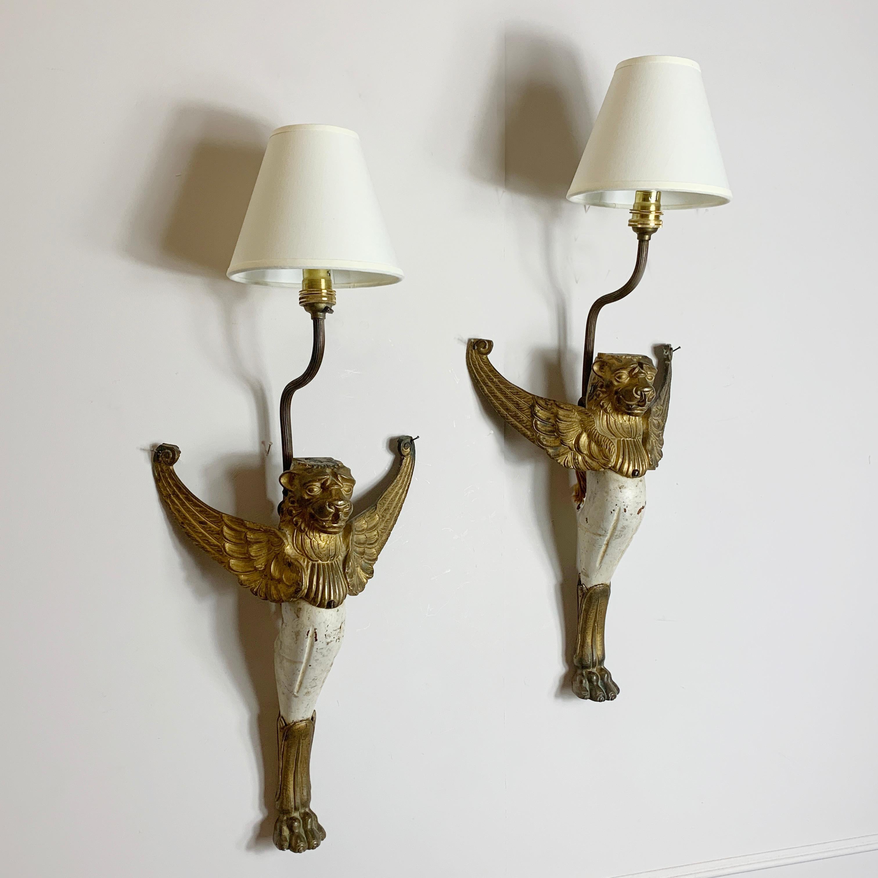 Early 19th Century, Winged Griffin Wall Lights 2
