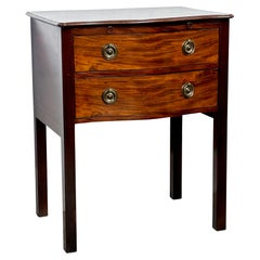 Antique Early 19th Century (1820) English George III Mahogany 2 Drawer Bedside Table