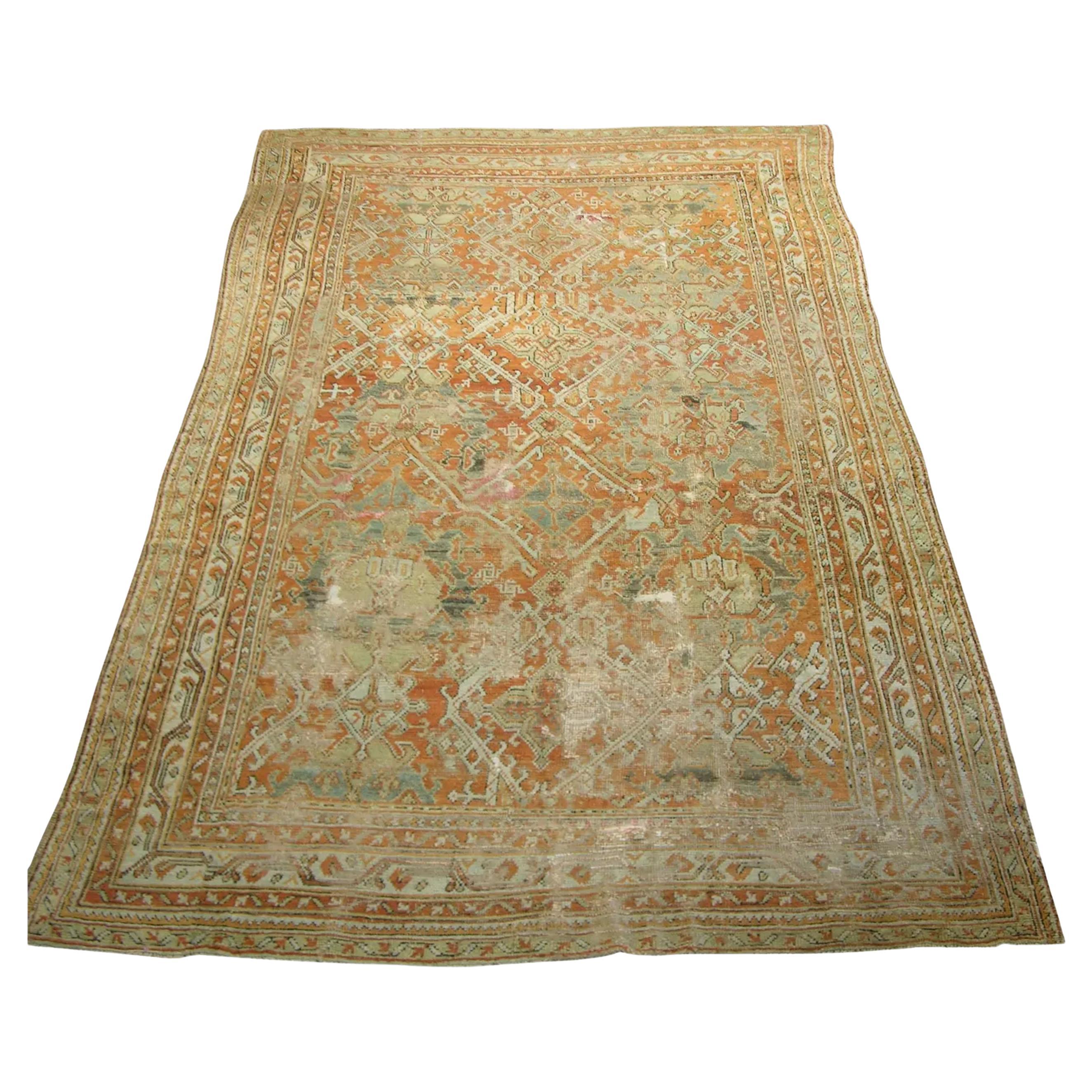 Früher türkischer Oushak-Teppich aus dem 19. Jahrhundert 1850 Jahrhundert im Angebot