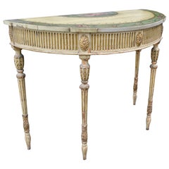 Fin du 18e siècle, table console à demi-lune de la période Adam