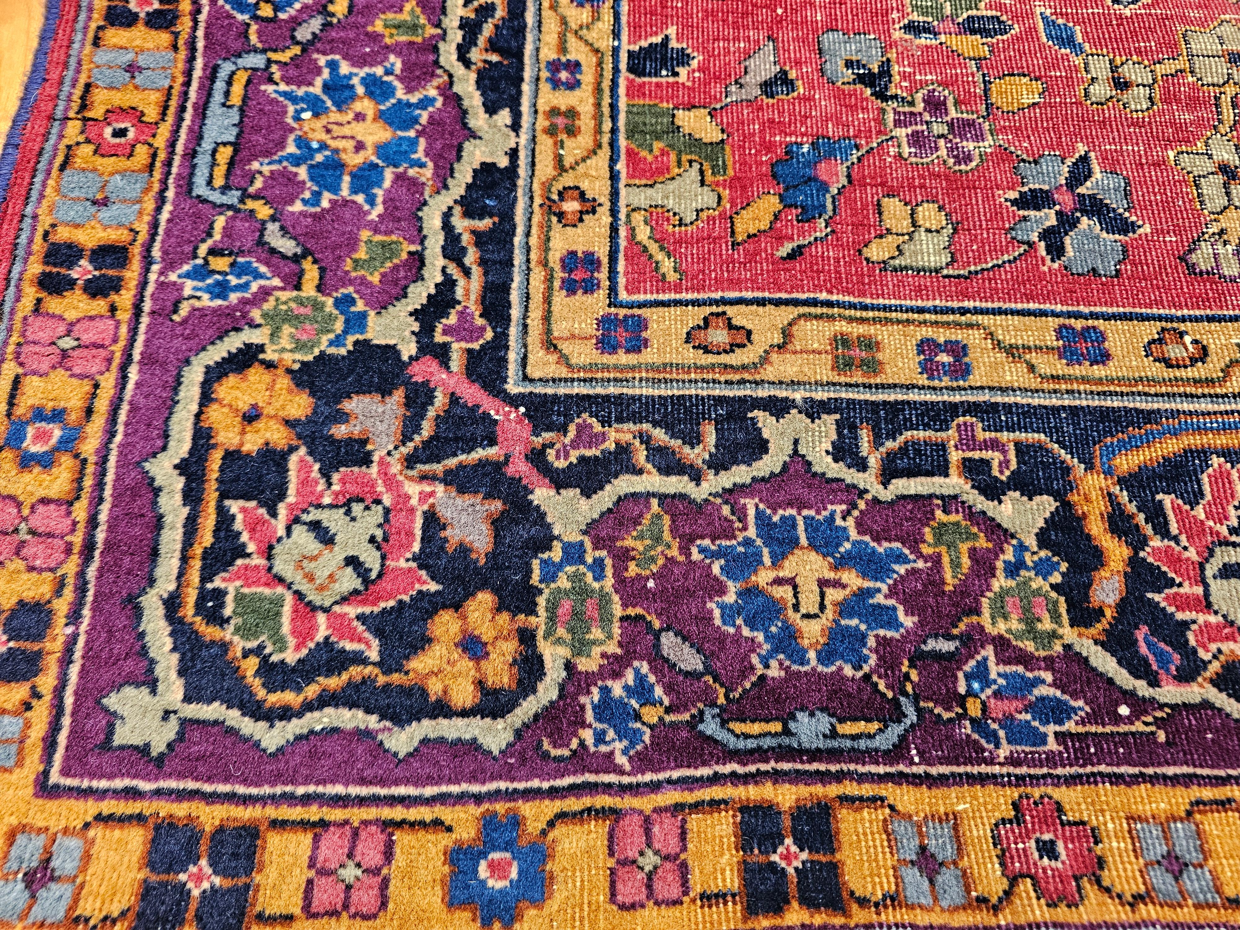 Early 19th Century Square Size Agra Rug in All Over Pattern For Sale 5