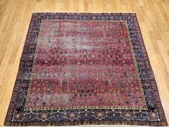Early 19th Century Square Size Agra Rug in All Over Pattern