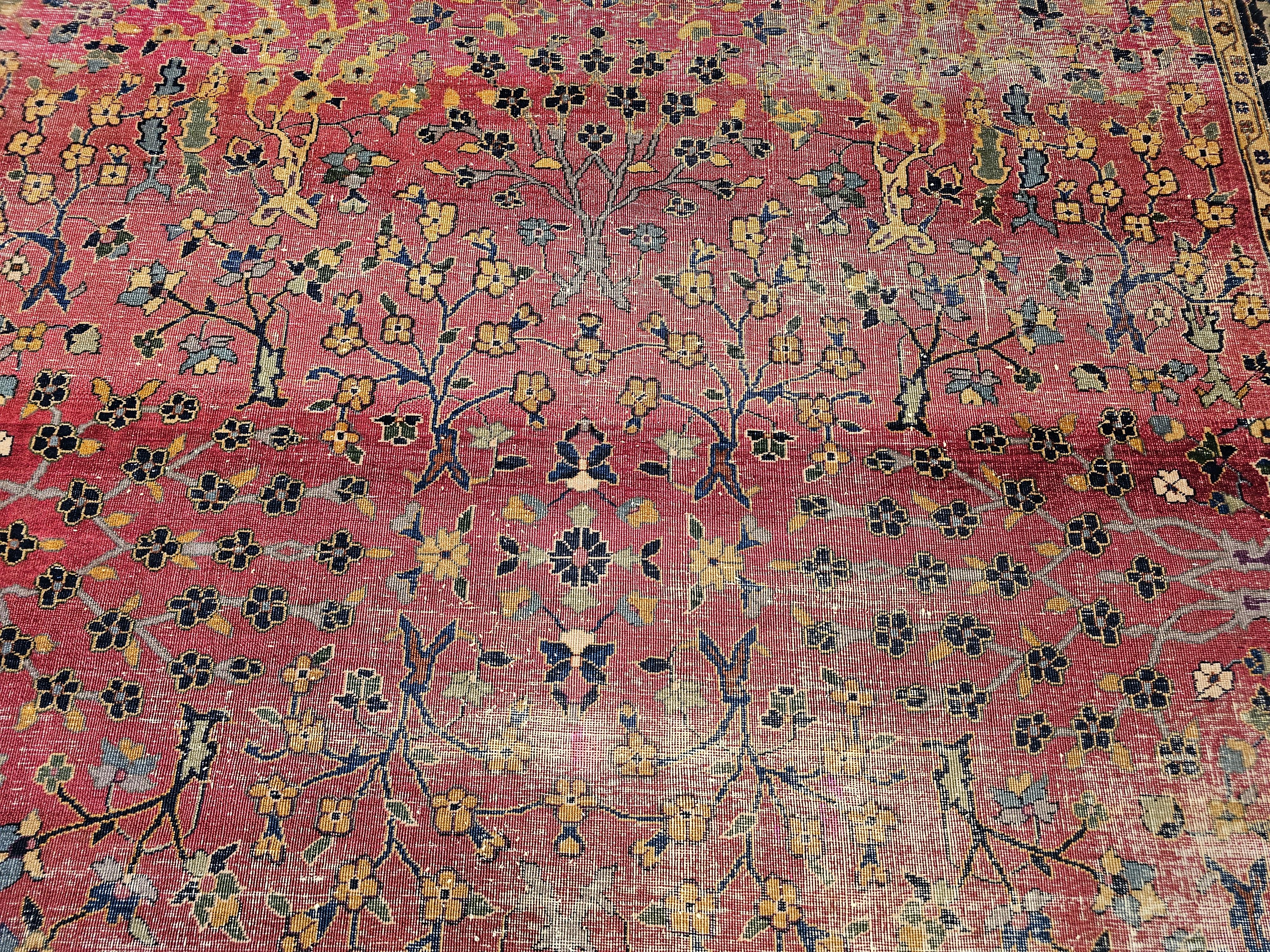 Early 19th Century Square Size Agra Rug in All Over Pattern For Sale 2