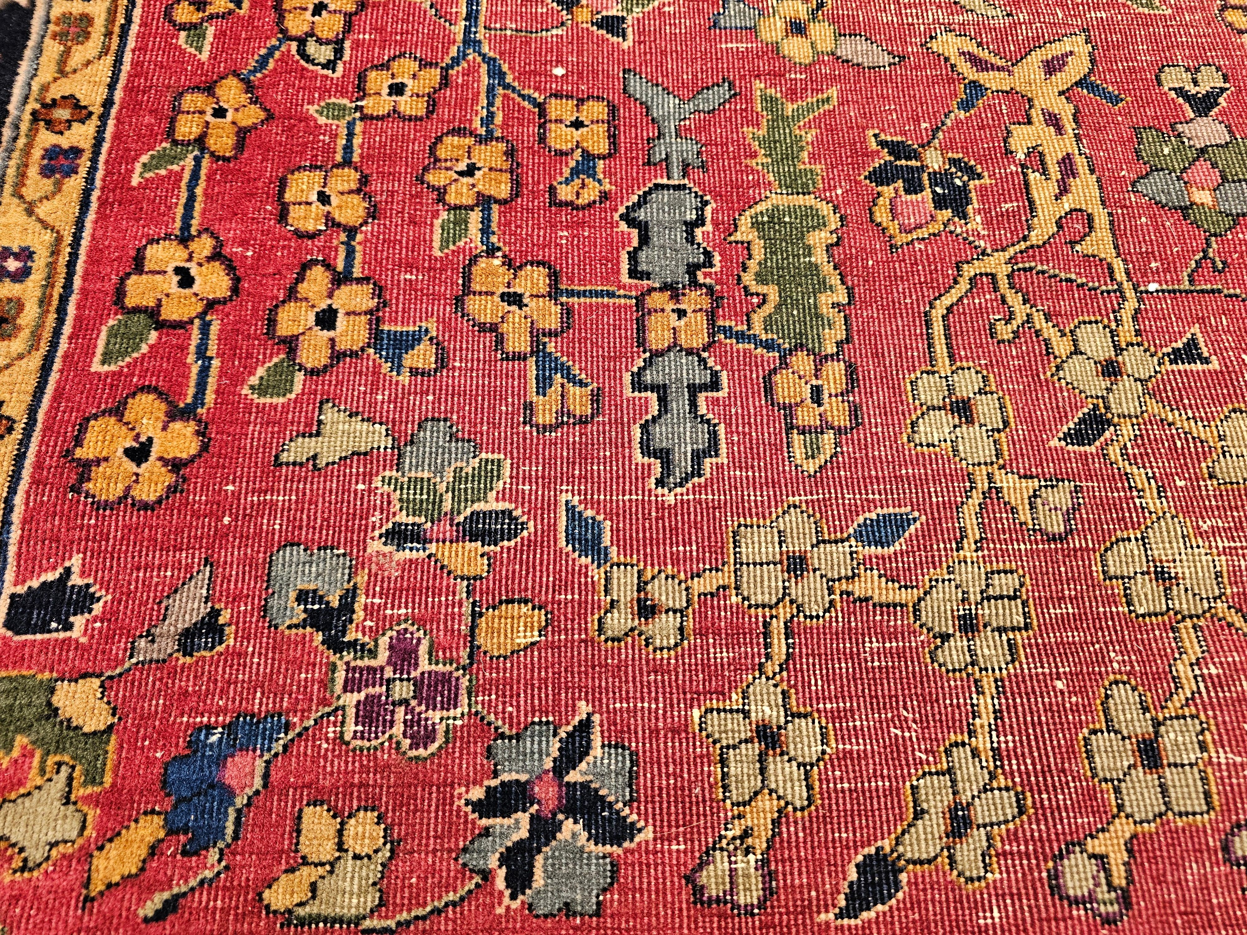 Early 19th Century Square Size Agra Rug in All Over Pattern For Sale 3