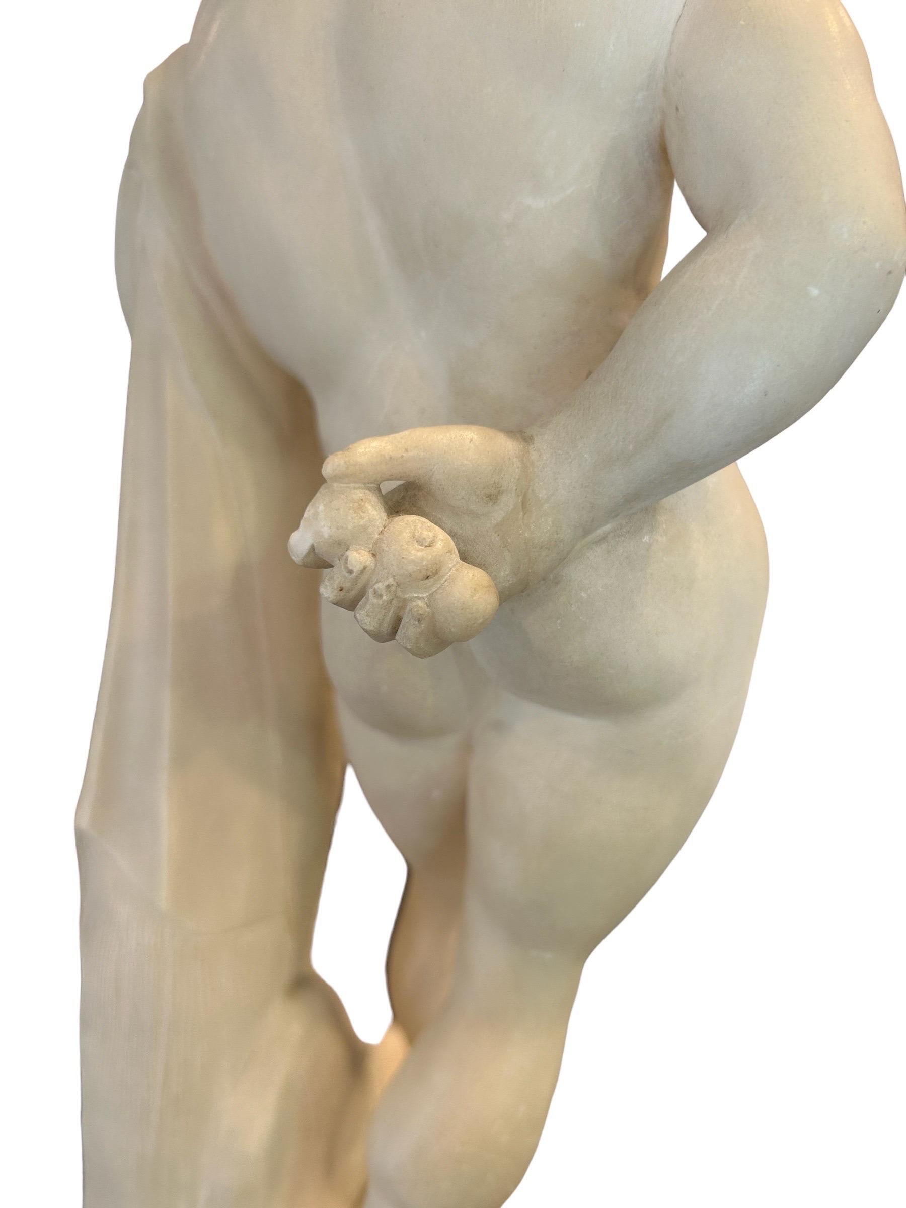 Grand Tour Early 19th century alabaster sculpture depicting Farnese Hercules For Sale