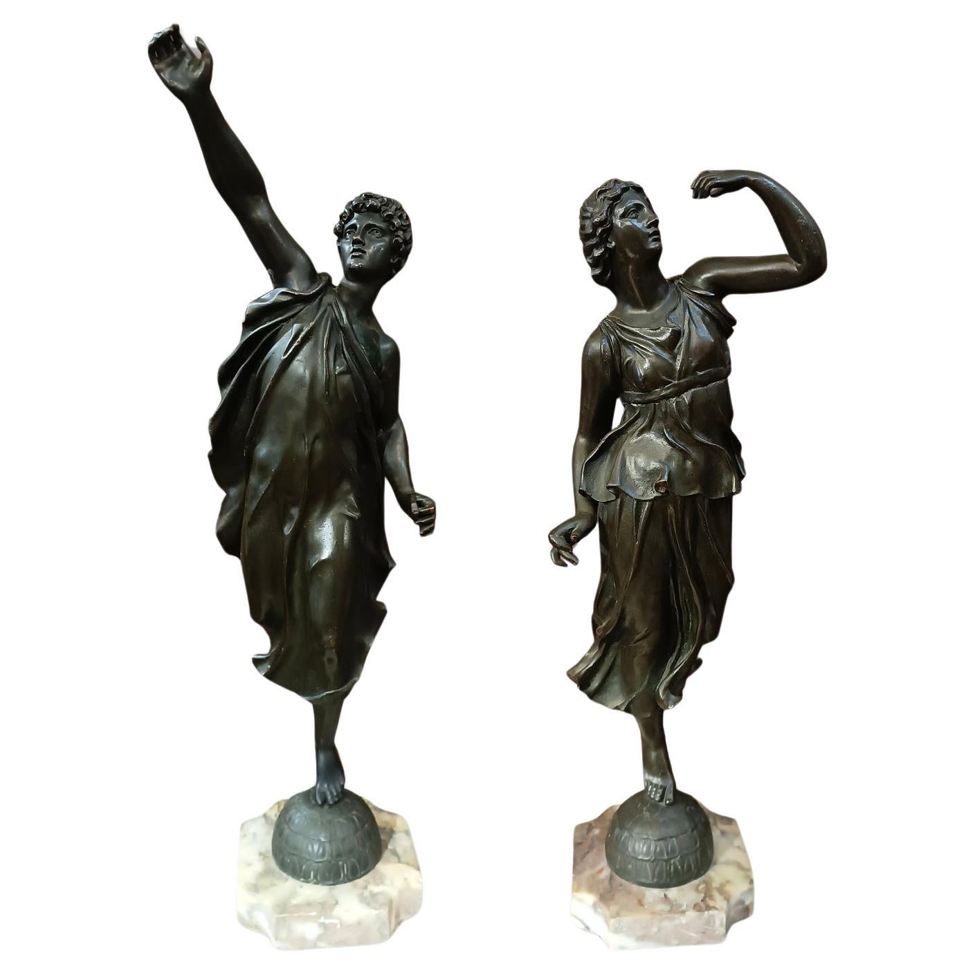 EARLY 19th CENTURY ALLEGORY OF SPRING BRONZE STATUES 