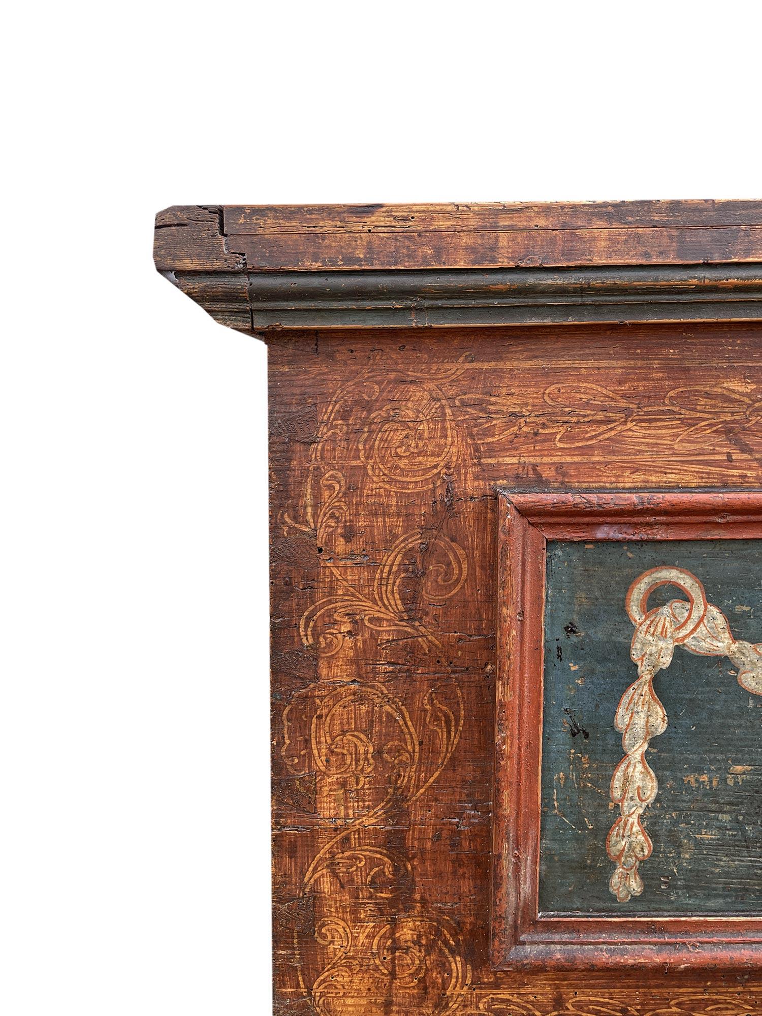 Early 19th Century Alpine Painted Blanket Chest in vendita 1