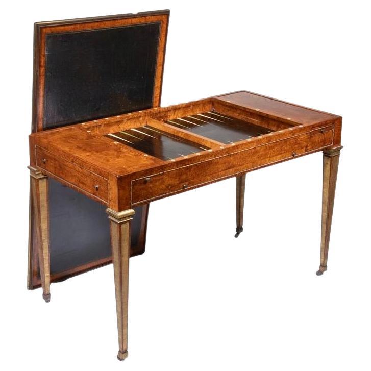 18th Century Louis XVI Amboyna Backgammon or Tric Trac Games Table For Sale