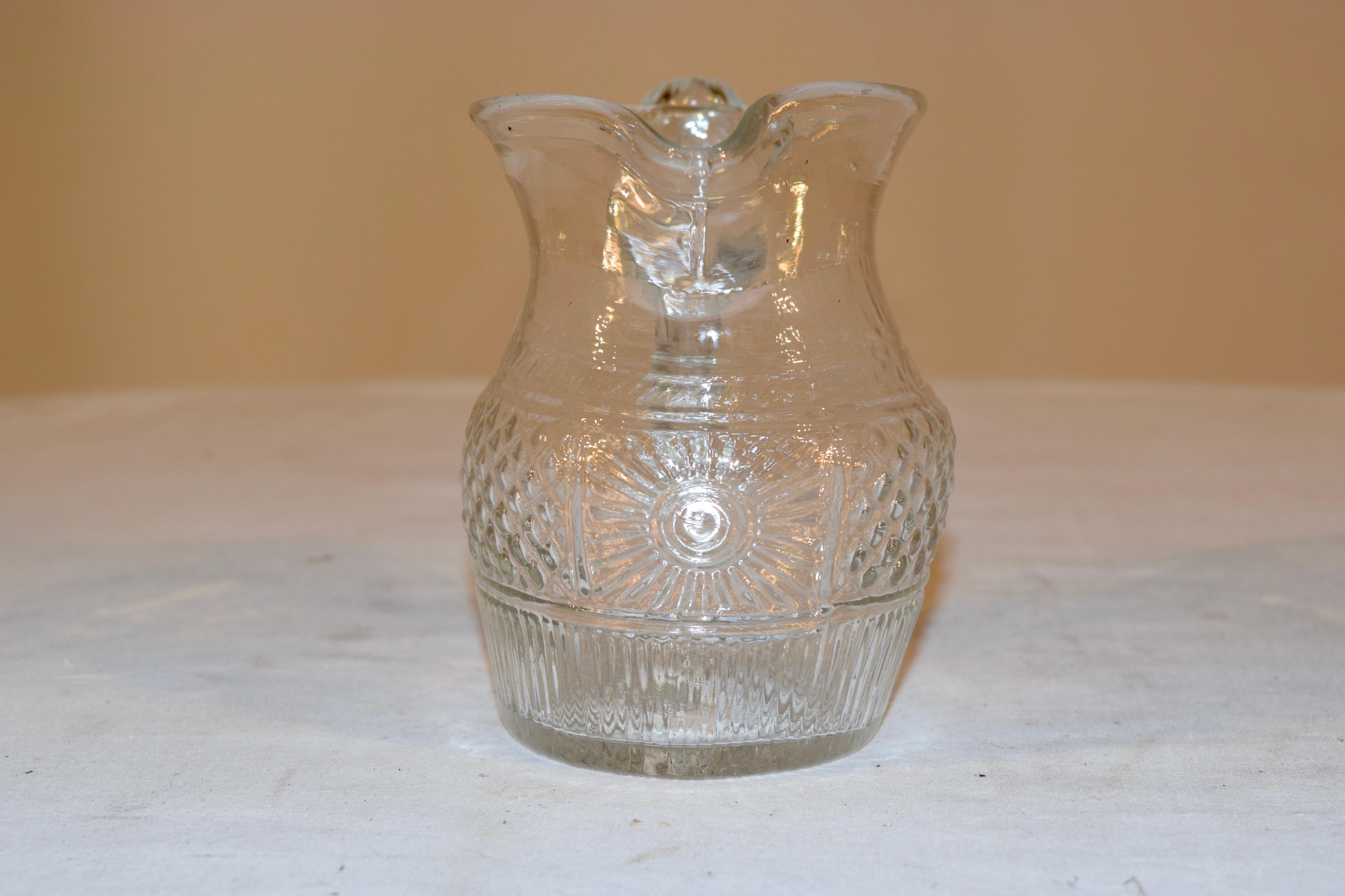 American Colonial Early 19th Century American Blown Glass Pitcher