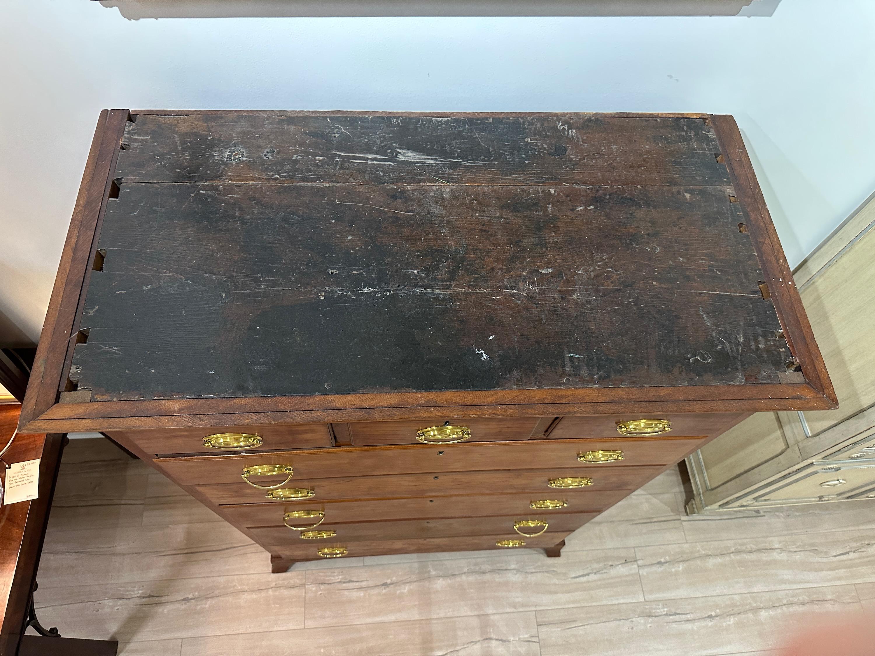 Early 19th Century American Cherrywood Tall Chest For Sale 5