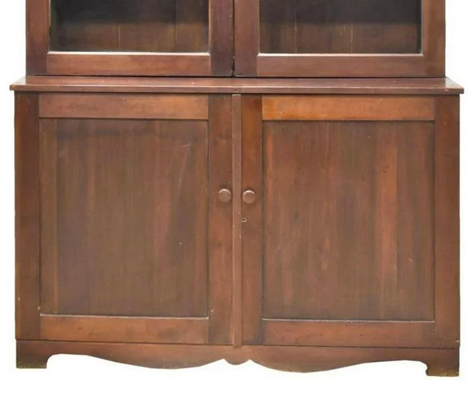Cherry Early 19th Century American Country Stepback Cabinet
