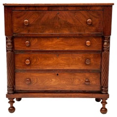Early 19th Century American Empire Figured Cherry Chest of Drawers
