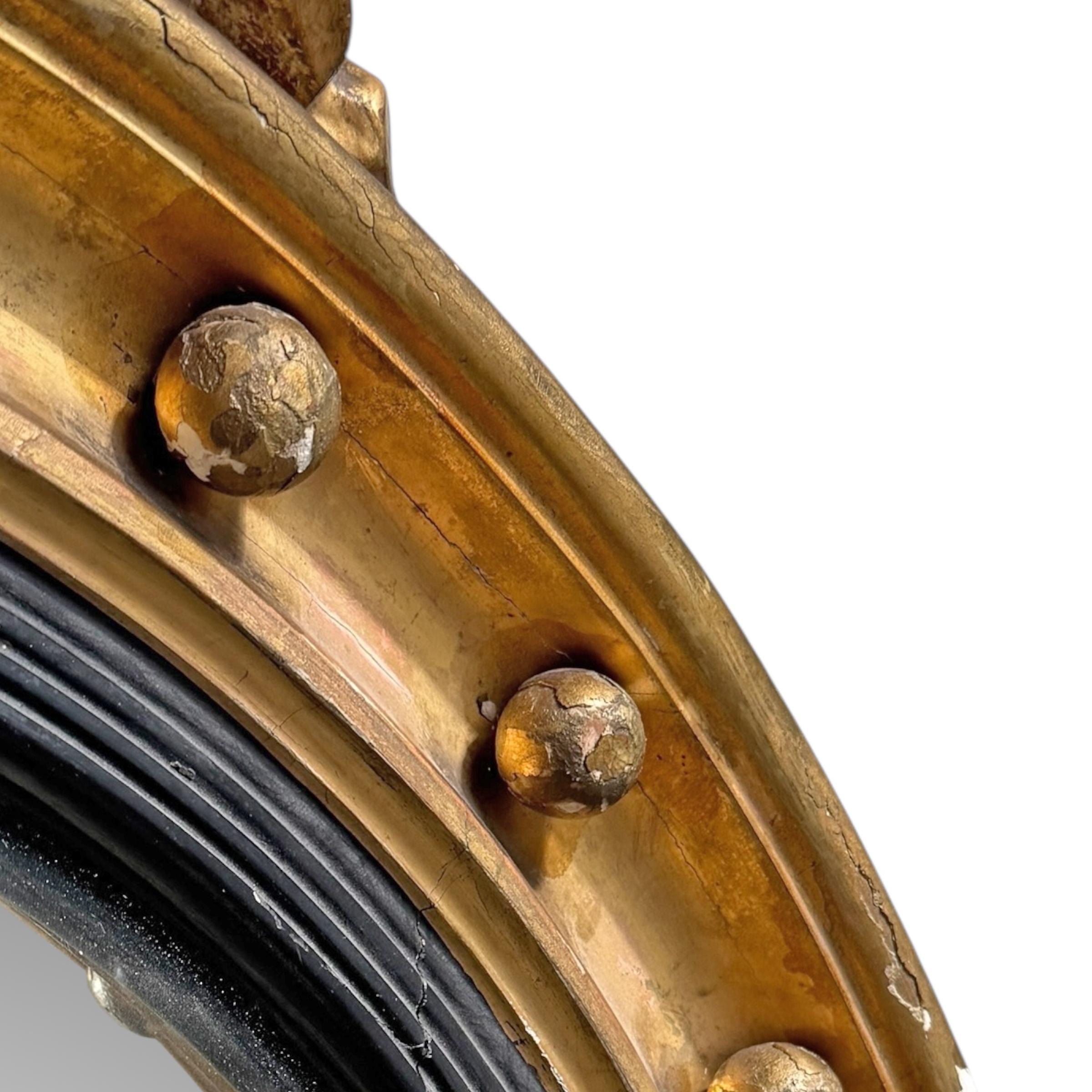 Early 19th Century American Federal Convex Mirror For Sale 8