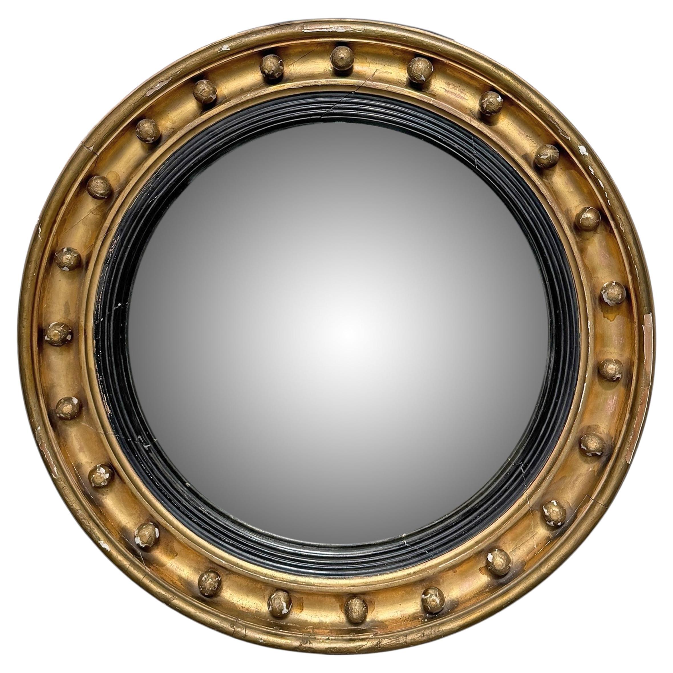 Early 19th Century American Federal Convex Mirror For Sale