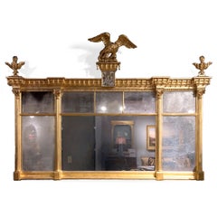 Early 19th Century American Federal Gilt Overmantel Mirror