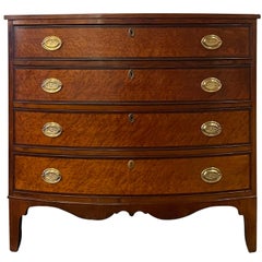 Early 19th Century American Figured Mahogany Bow Front Chest