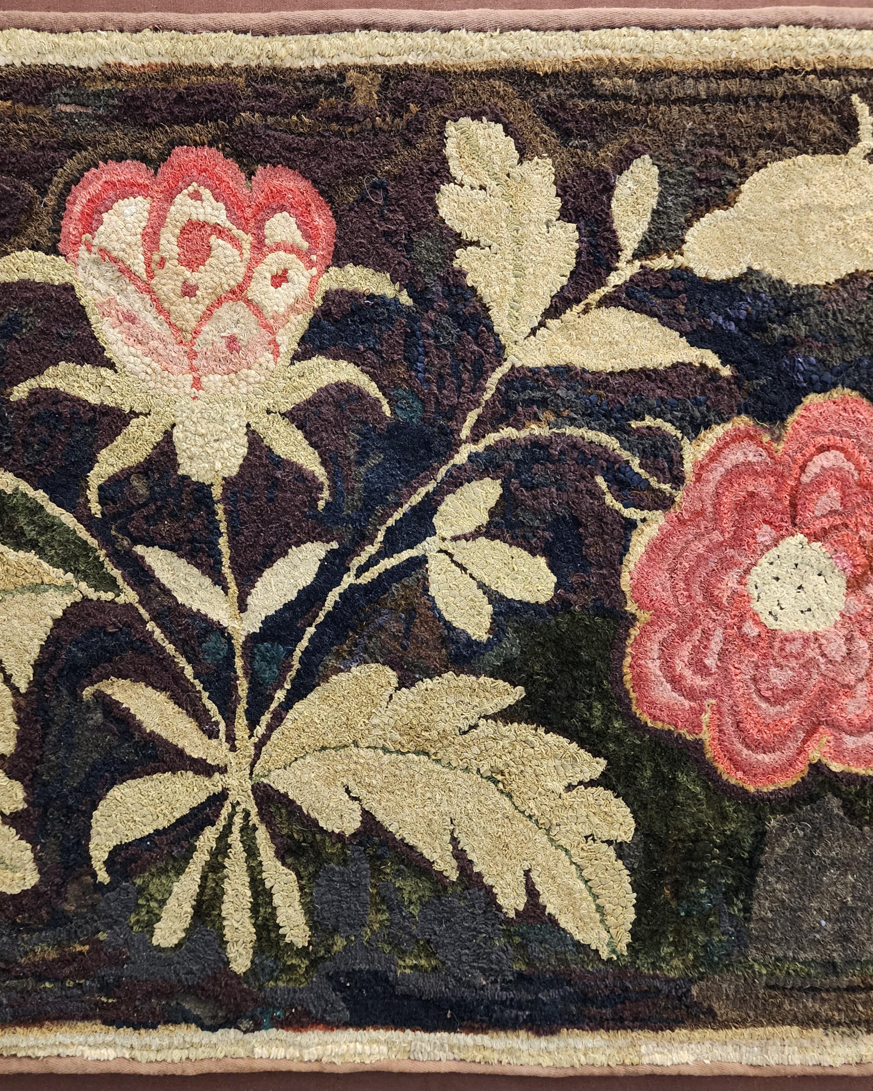 Hand-Crafted Hearth Rug Early 19th Century American Folk Art For Sale
