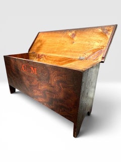 Early 19th Century American Folk Art Six-Board Blanket Chest.