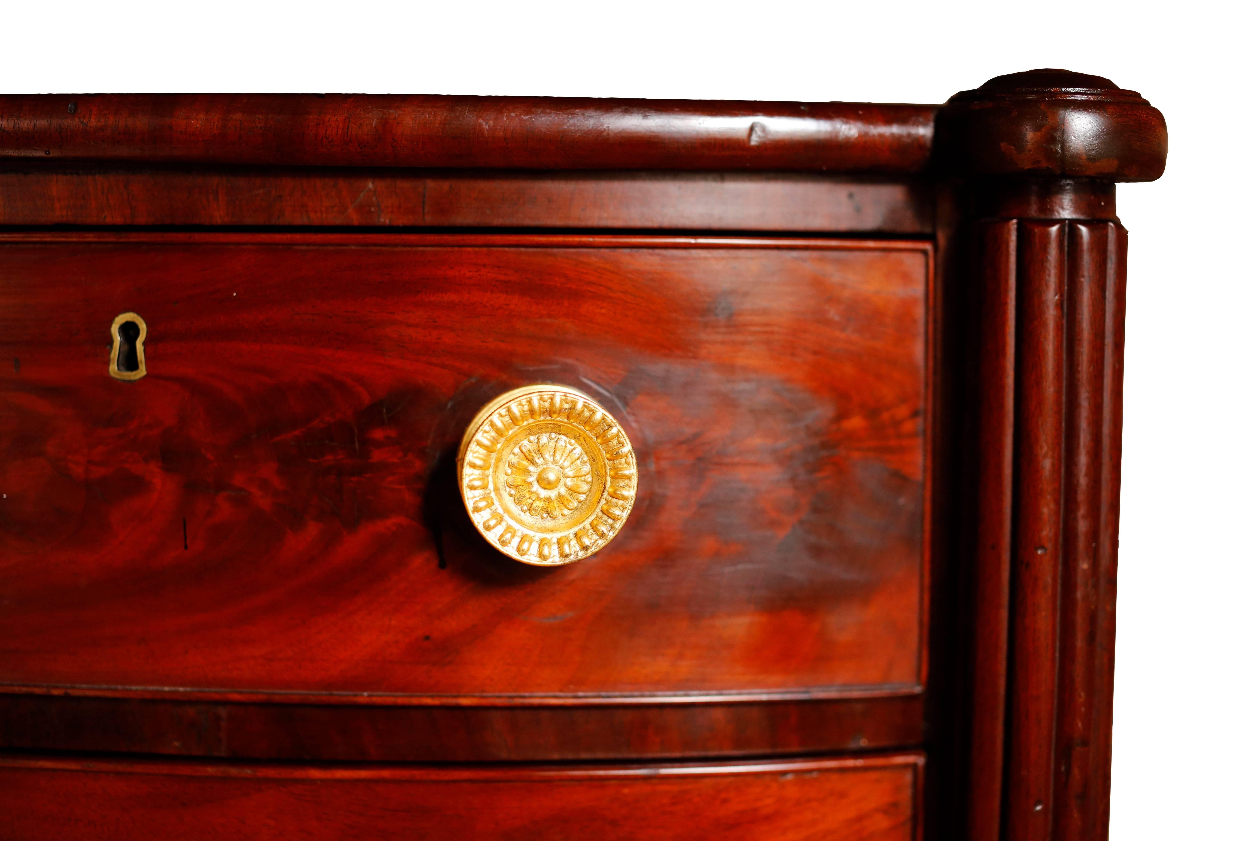 Early 19th Century American Mahogany Bowfront Sheraton Chest, School of McIntire 2