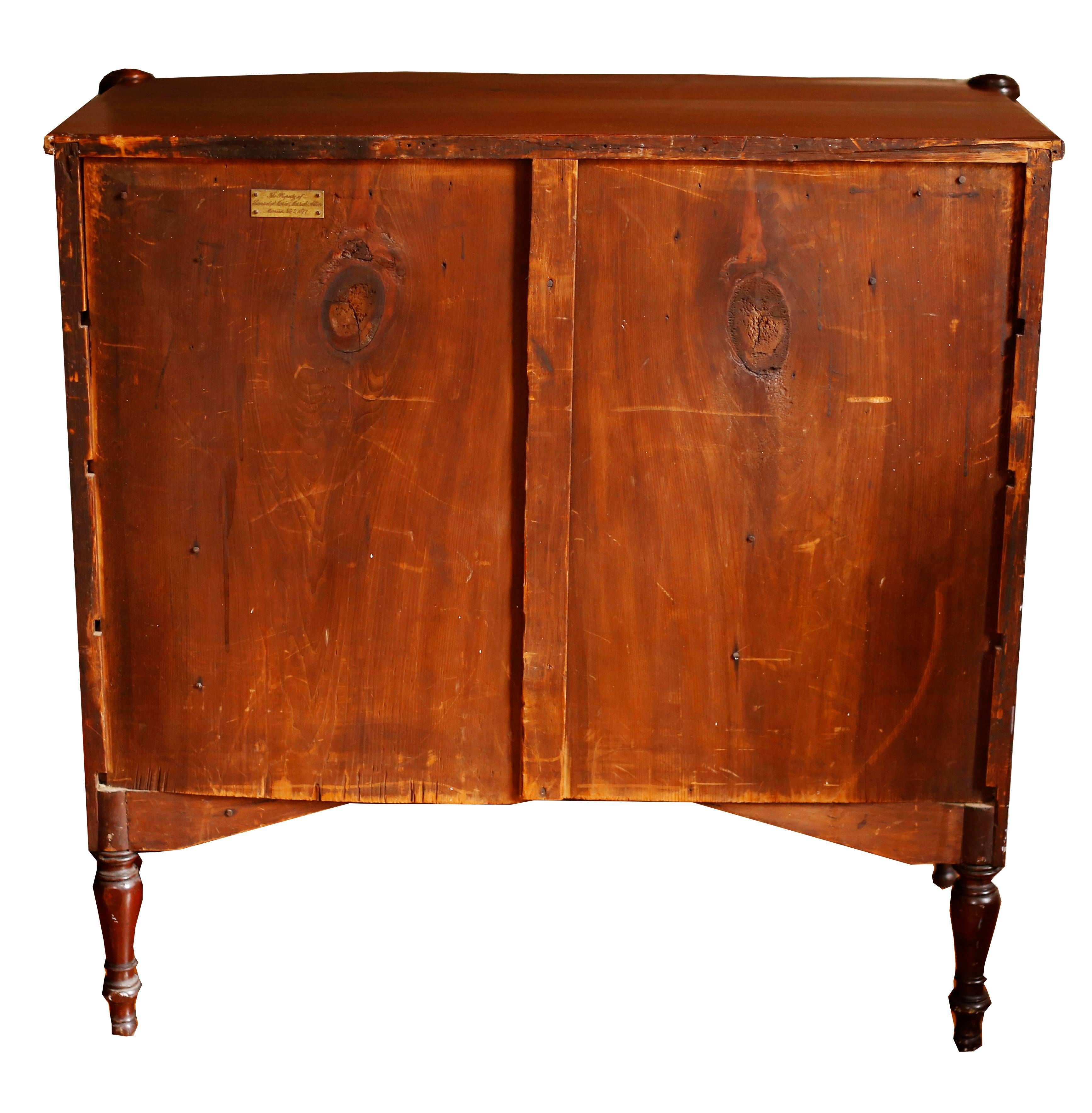 Early 19th Century American Mahogany Bowfront Sheraton Chest, School of McIntire 5