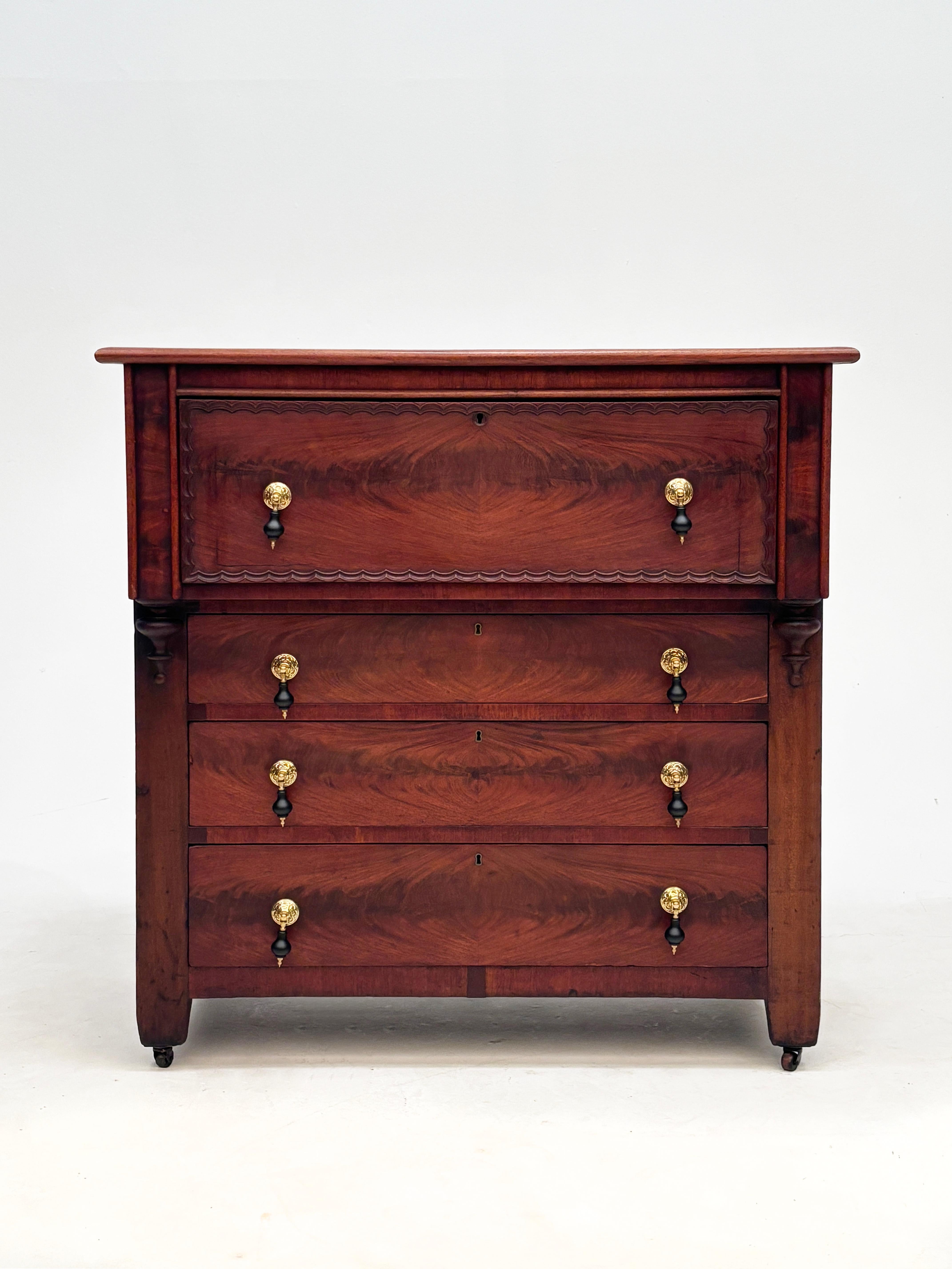 Imagine where this gorgeous piece might have been in its past life. Perhaps stately mansions with warm block panel, high ceilings and crown molding for days. The wealthy would have had this piece in their butler's quarters to assist in supporting
