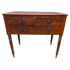 Early 19th Century American Mahogany Serving Table with Three Drawers