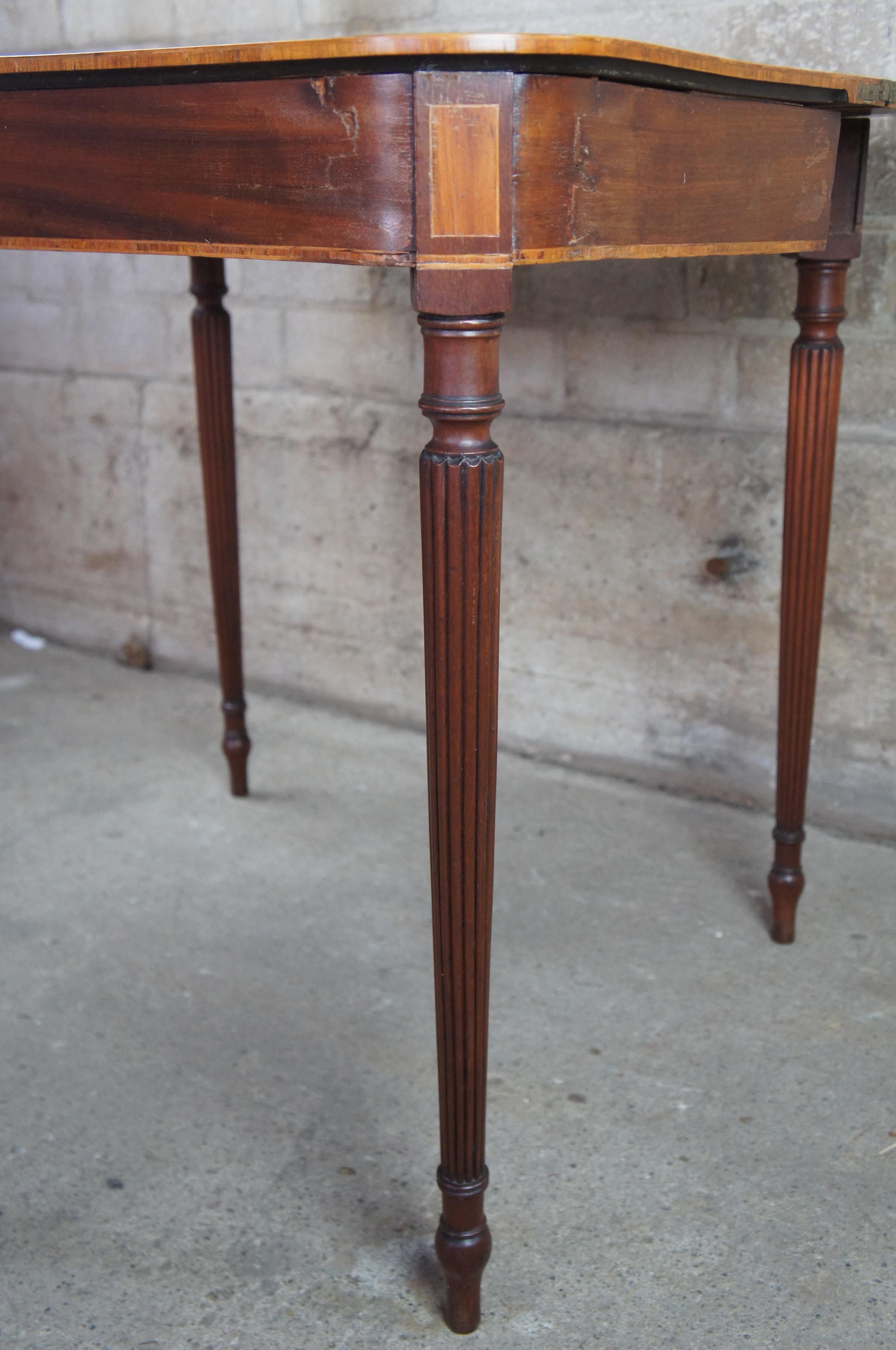 Baize Early 19th Century American Mahogany Sheraton Console Game Table Hall Entryway