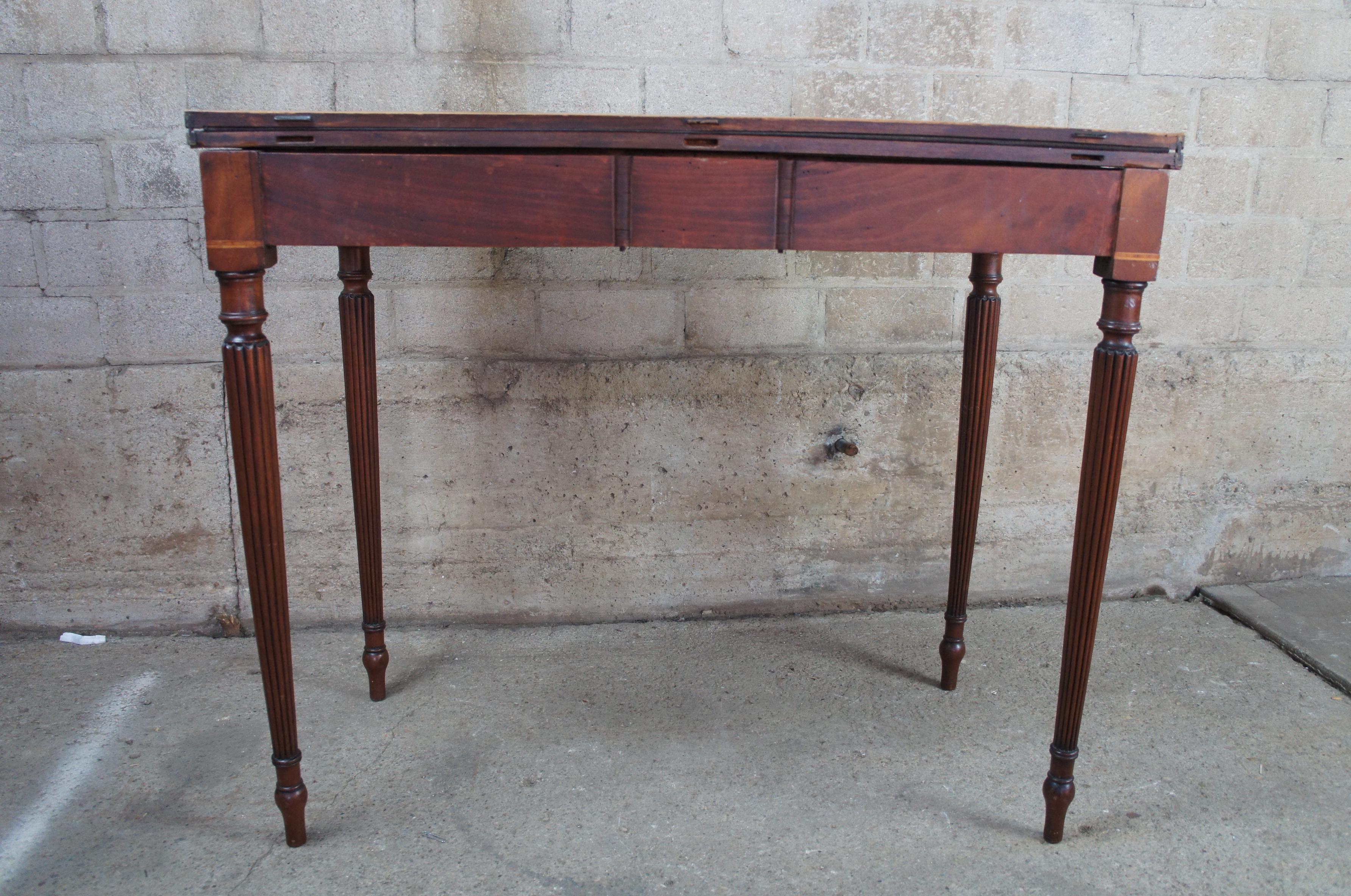 Early 19th Century American Mahogany Sheraton Console Game Table Hall Entryway 4
