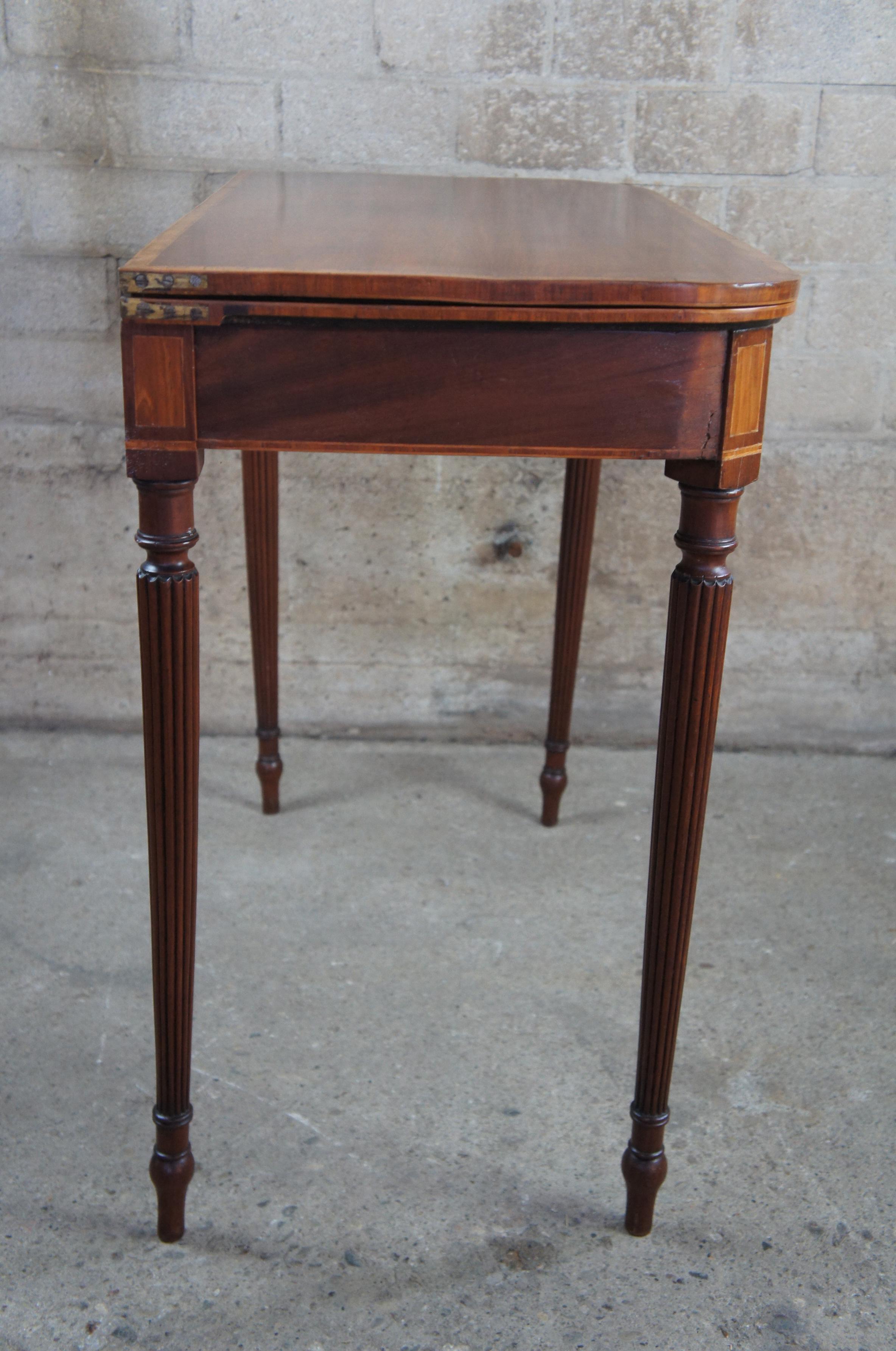 Early 19th Century American Mahogany Sheraton Console Game Table Hall Entryway 5